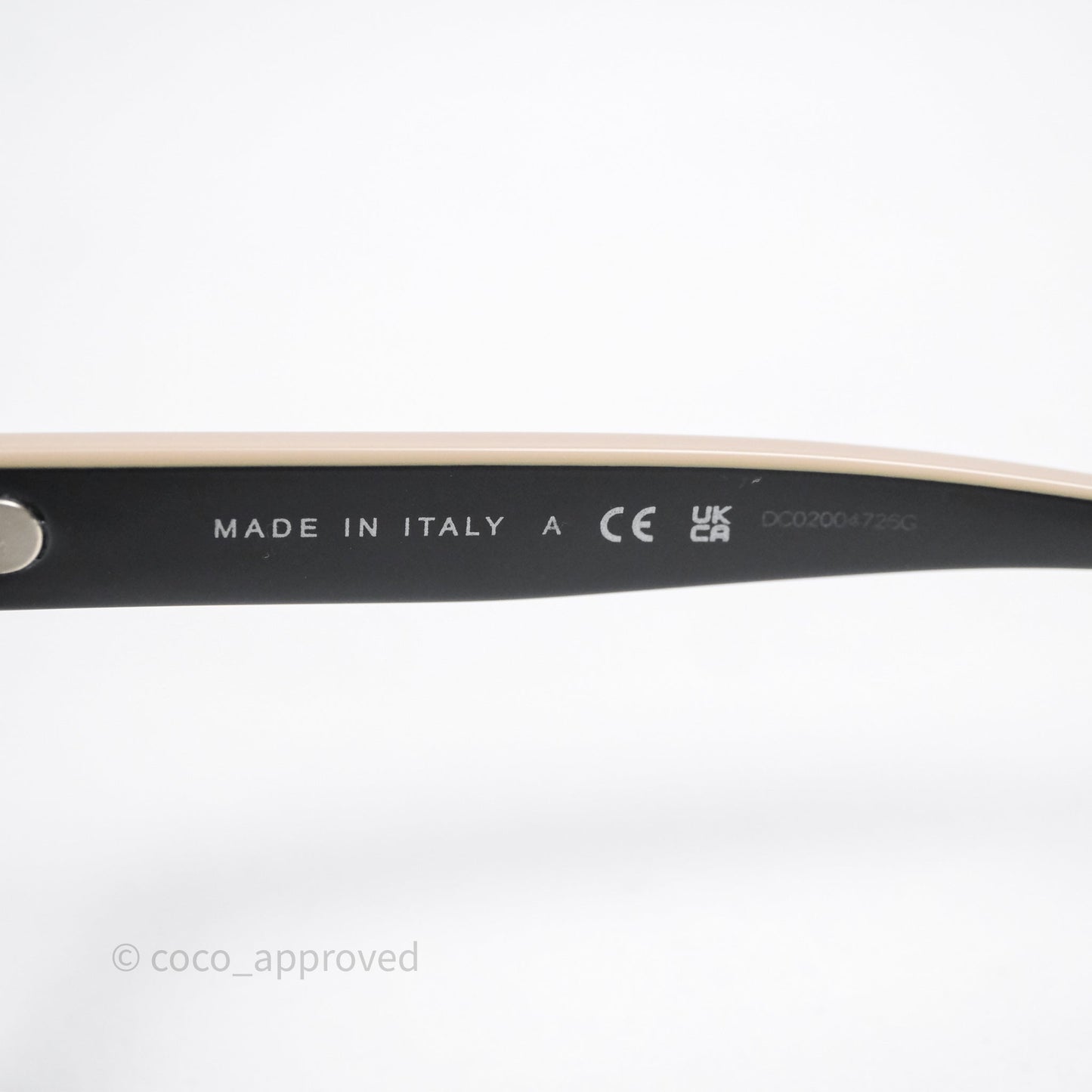Chanel Logo Butterfly Sunglasses Black Beige Acetate
