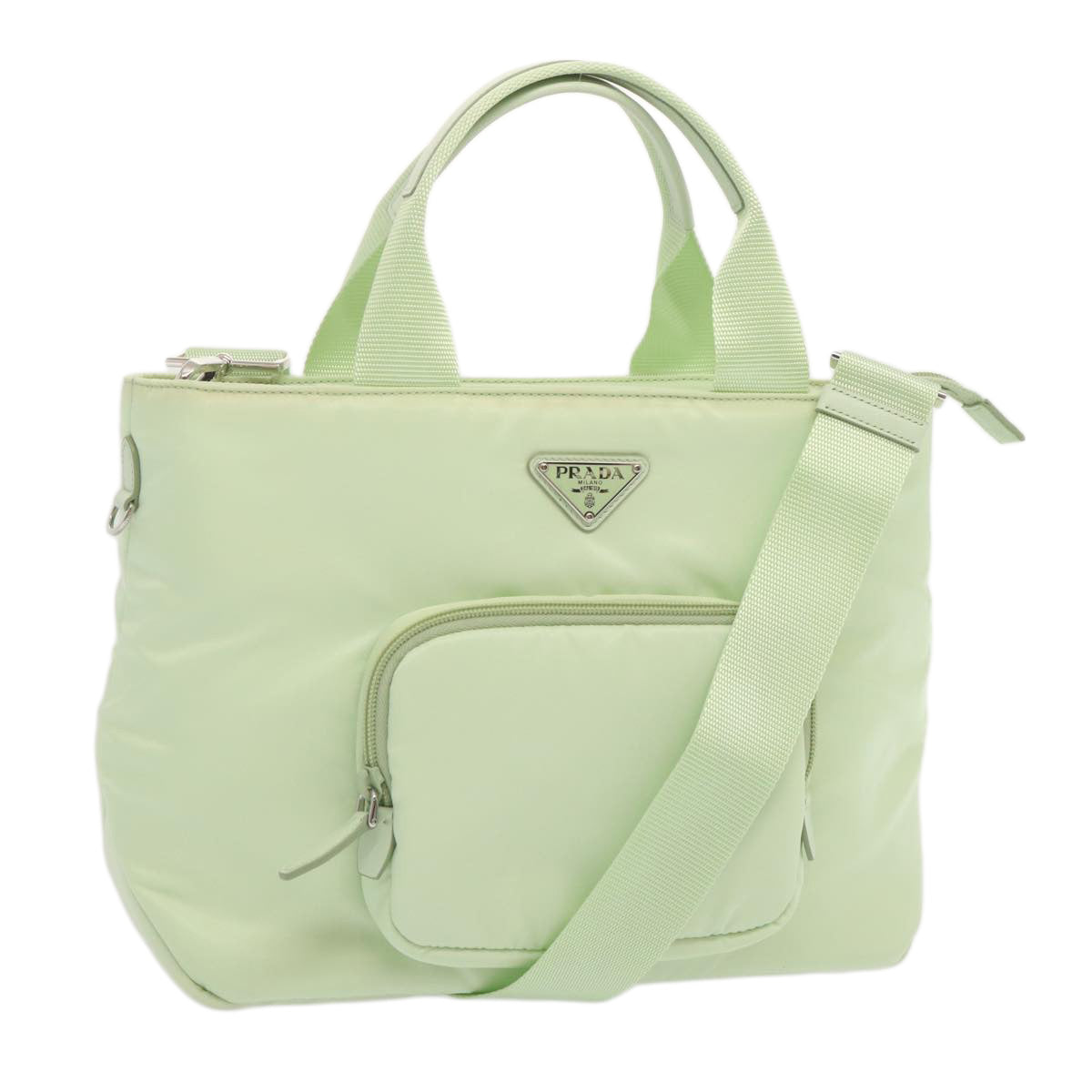 Luxury PradaHand Bag Nylon 2way Light Green 68918A