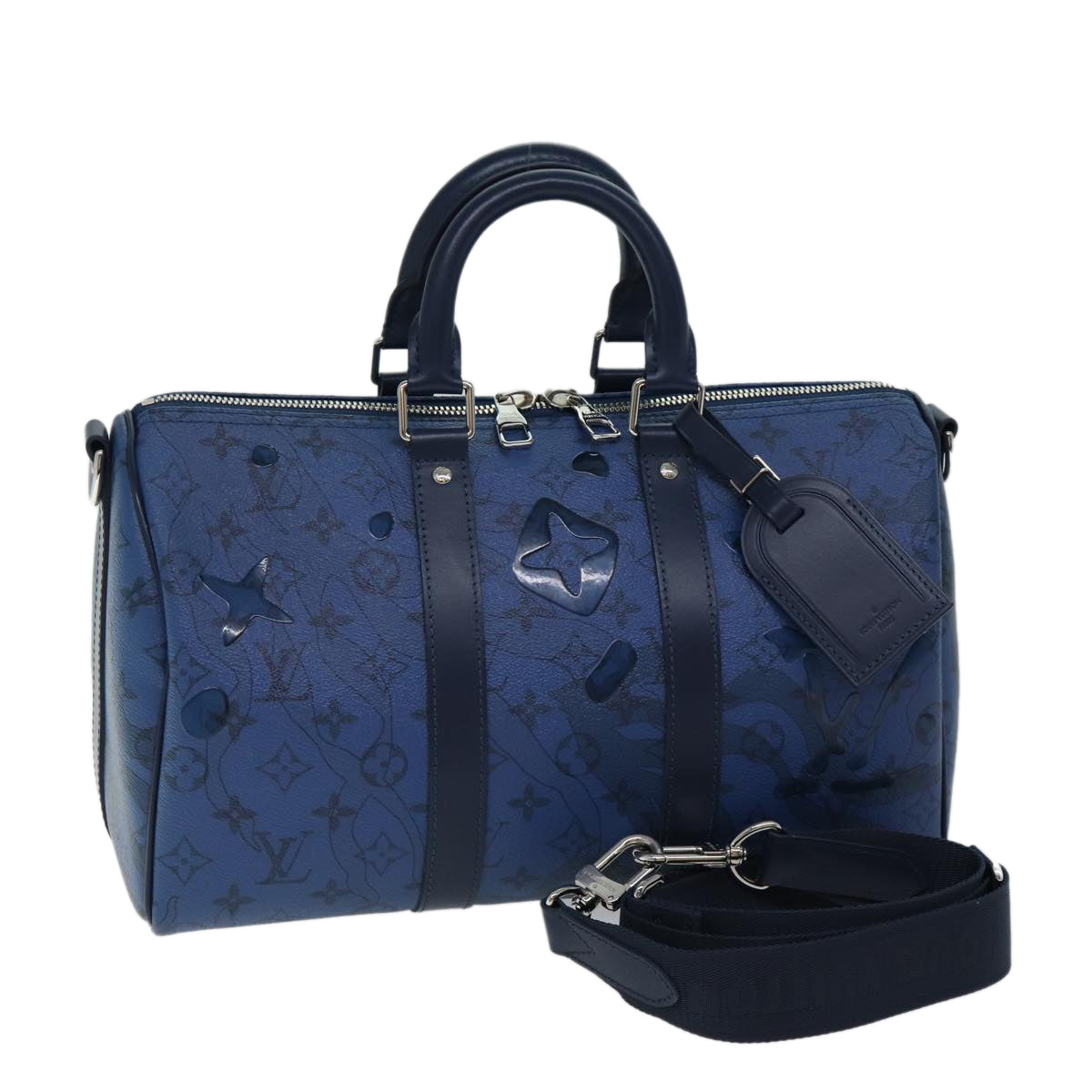 LOUIS VUITTON Aqua Garden Speedy Bandouliere 35 Bag Blue M22573 LV 68921S