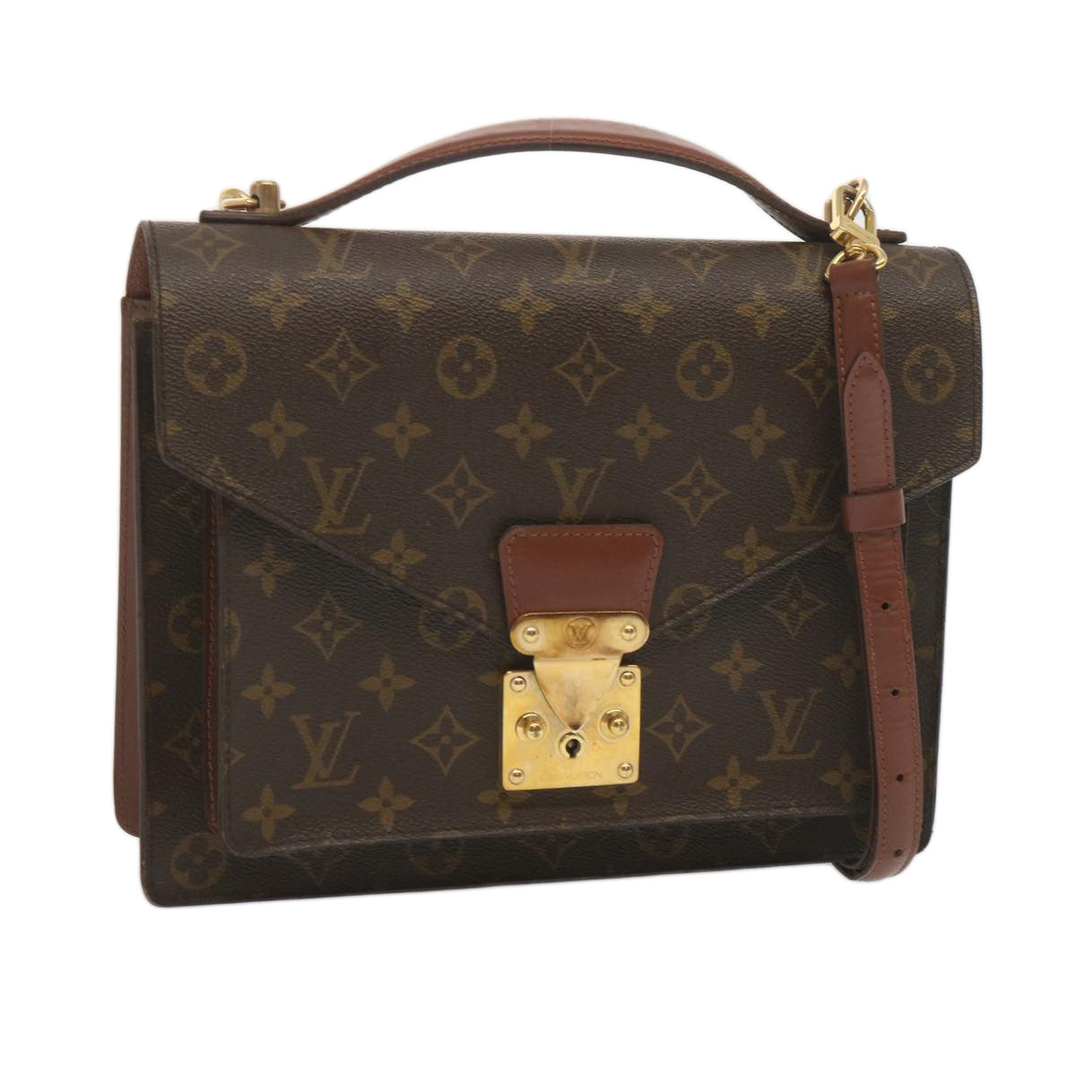 LOUIS VUITTON Monogram Monceau 28 Hand Bag 2way M51185 LV 68936