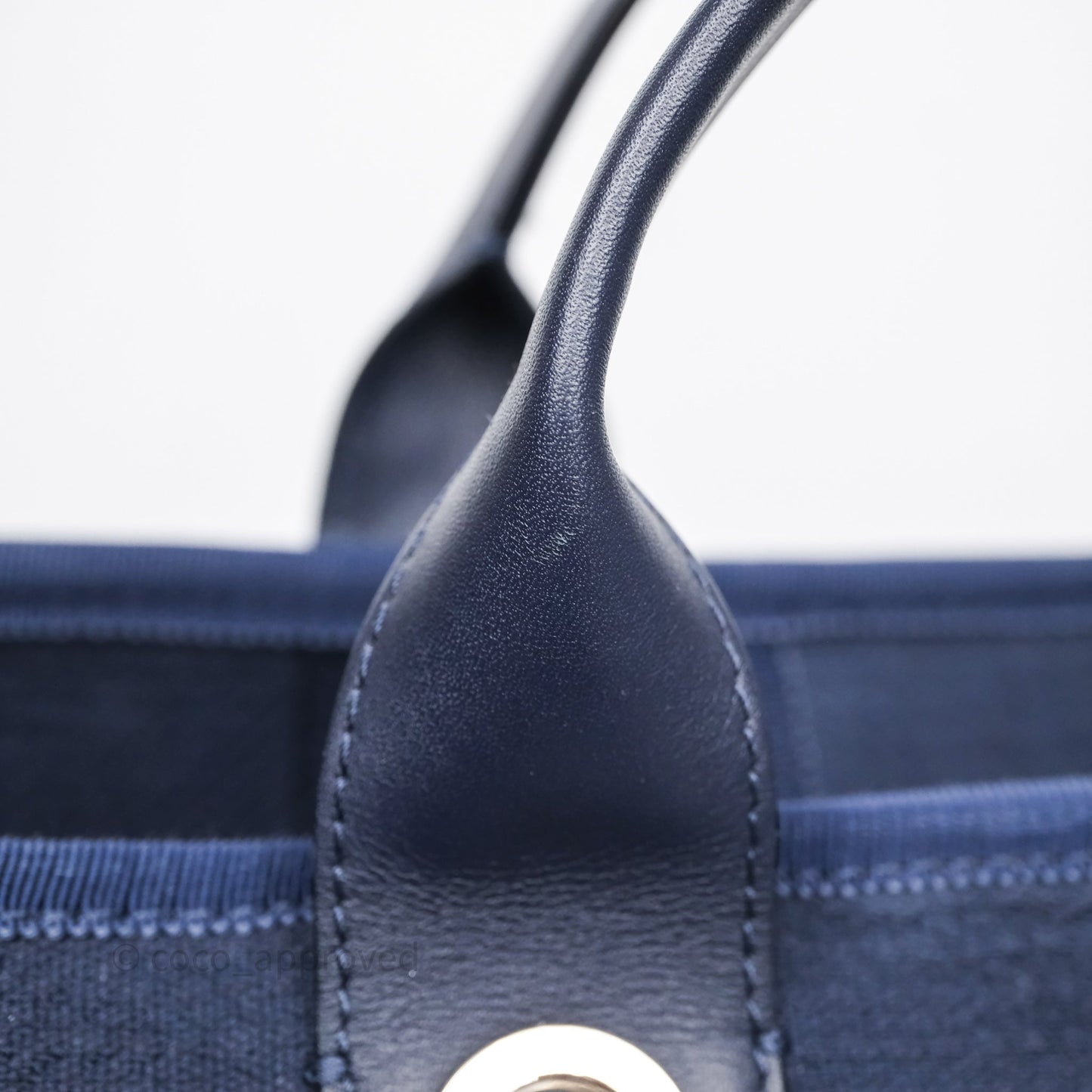 Chanel Large Deauville Navy Canvas Silver Hardware