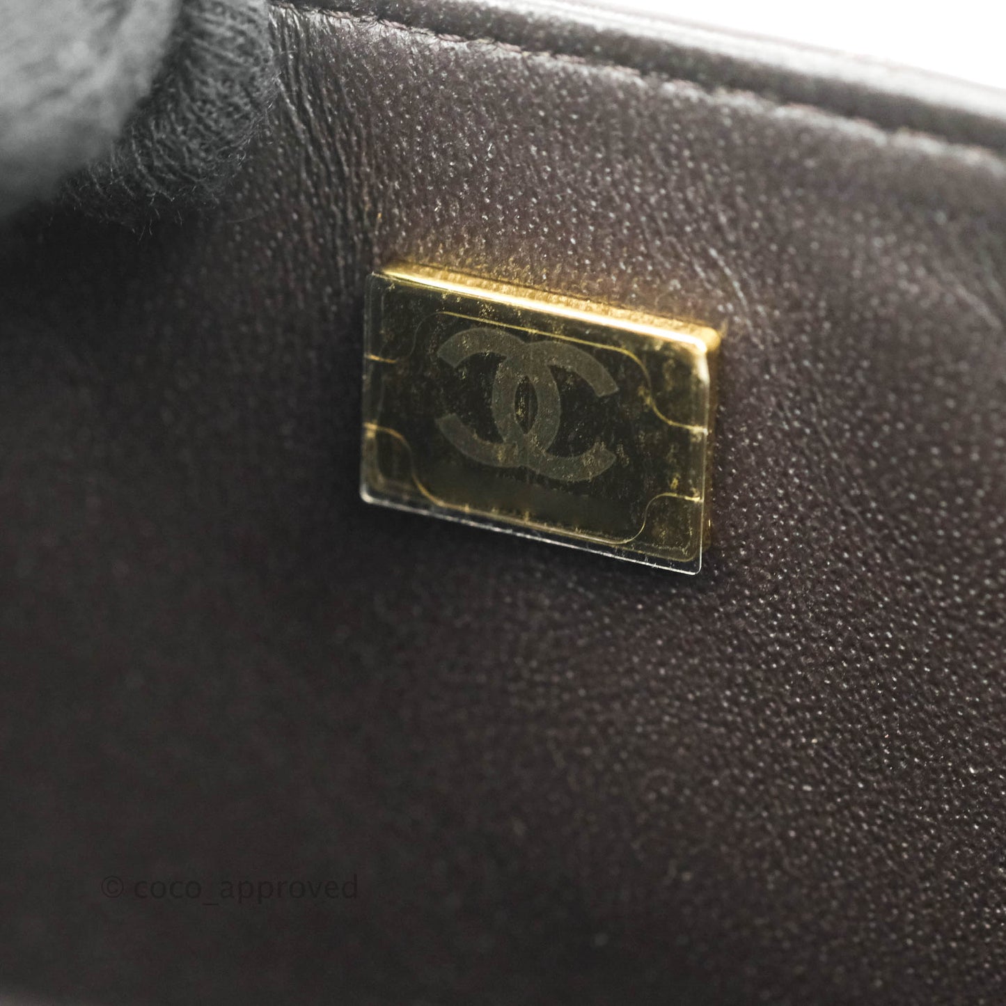 Chanel Quilted Mini Rectangular Lambskin Chocolate Brown Gold Hardware