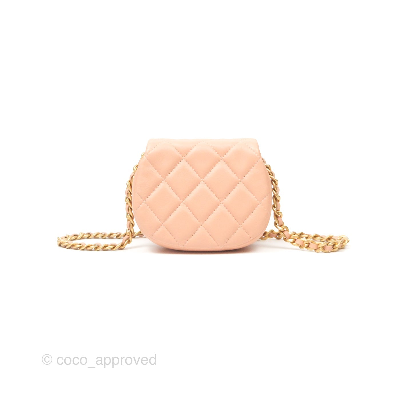 Chanel Mini Clutch with Chain Beige Calfskin Aged Gold Hardware