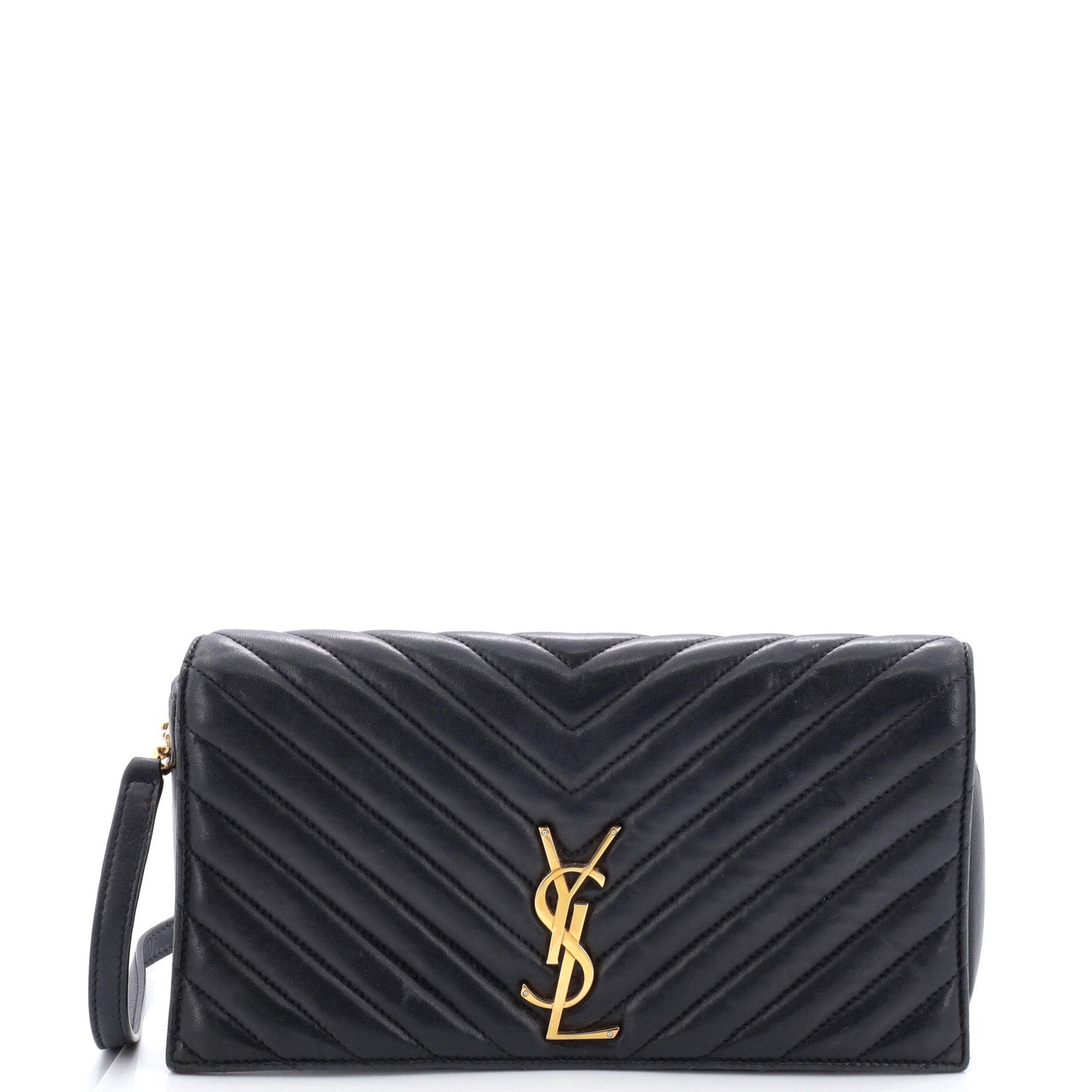 Luxury Saint Laurent Kate 99 Flap Bag Chevron Leather Medium