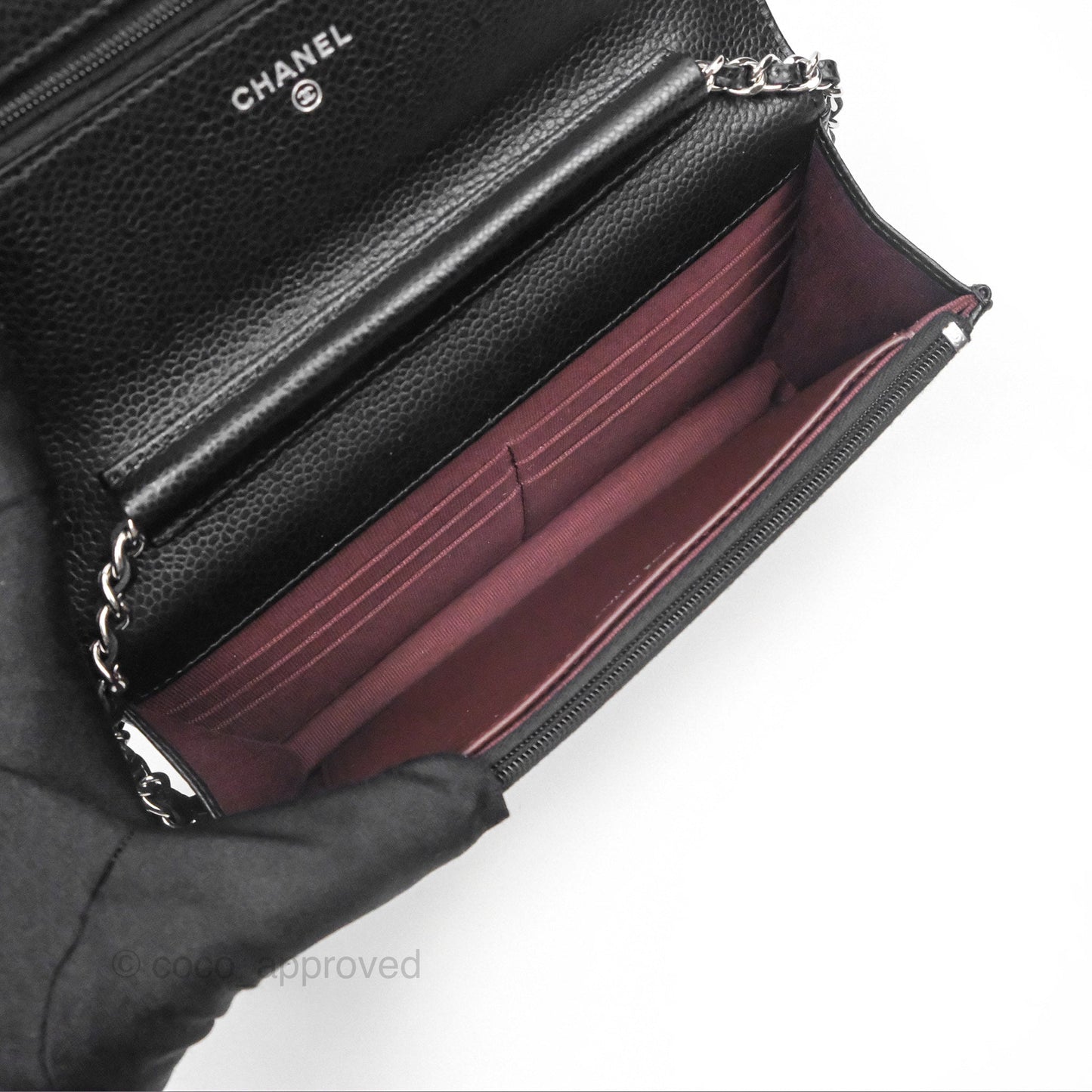 Chanel Quilted Classic WOC Black Caviar Silver Hardware