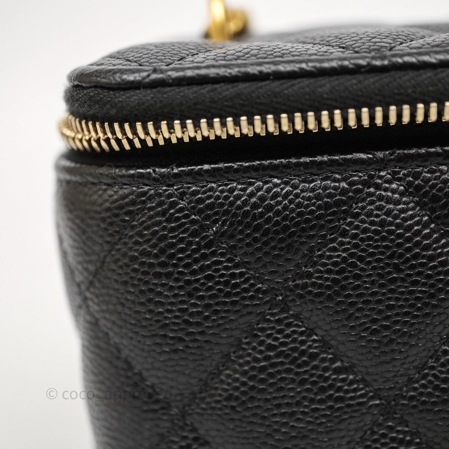 Chanel Vanity with Heart Adjustable Chain Black Caviar Aged Gold Hardware