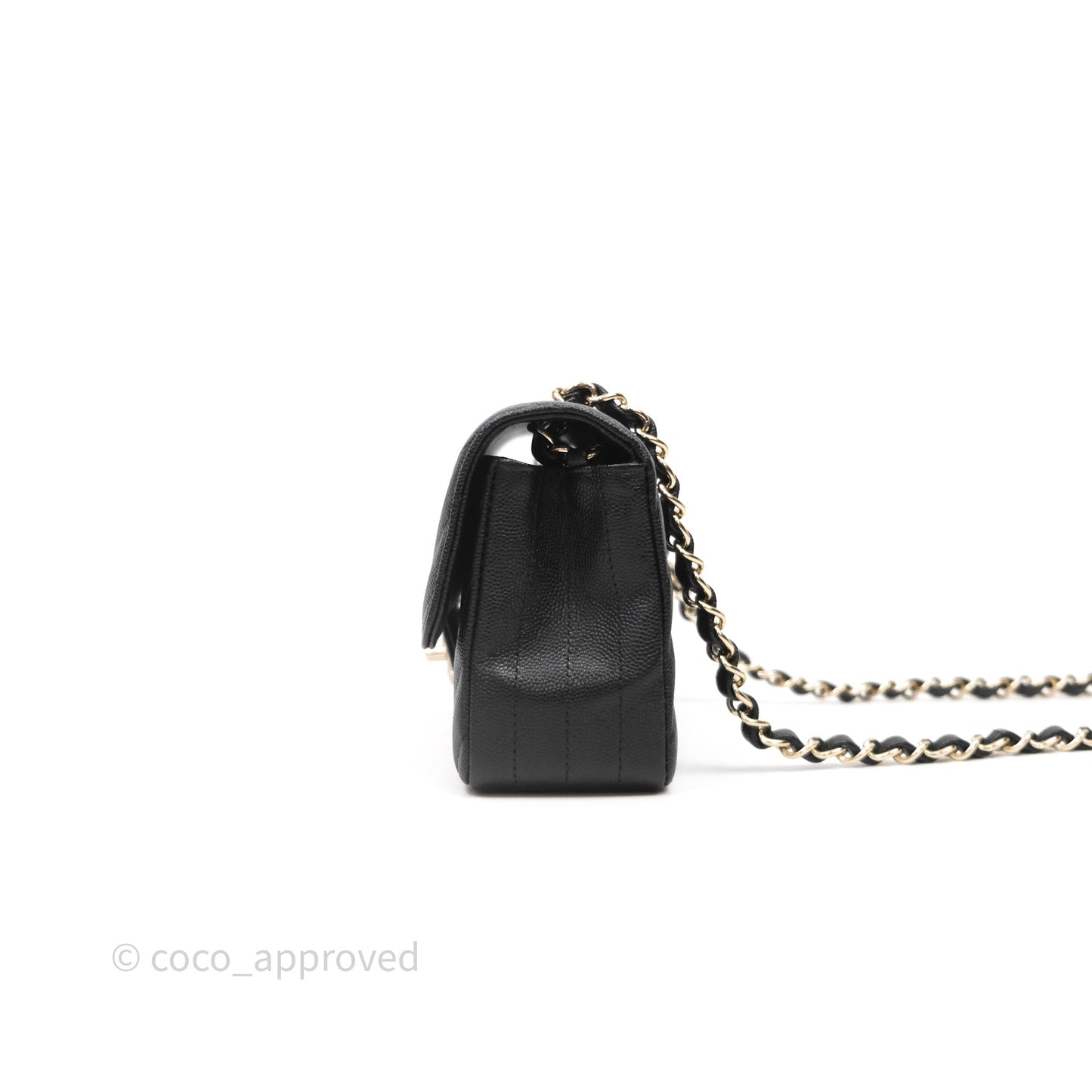 Chanel Quilted Mini Rectangular Black Caviar Gold Hardware