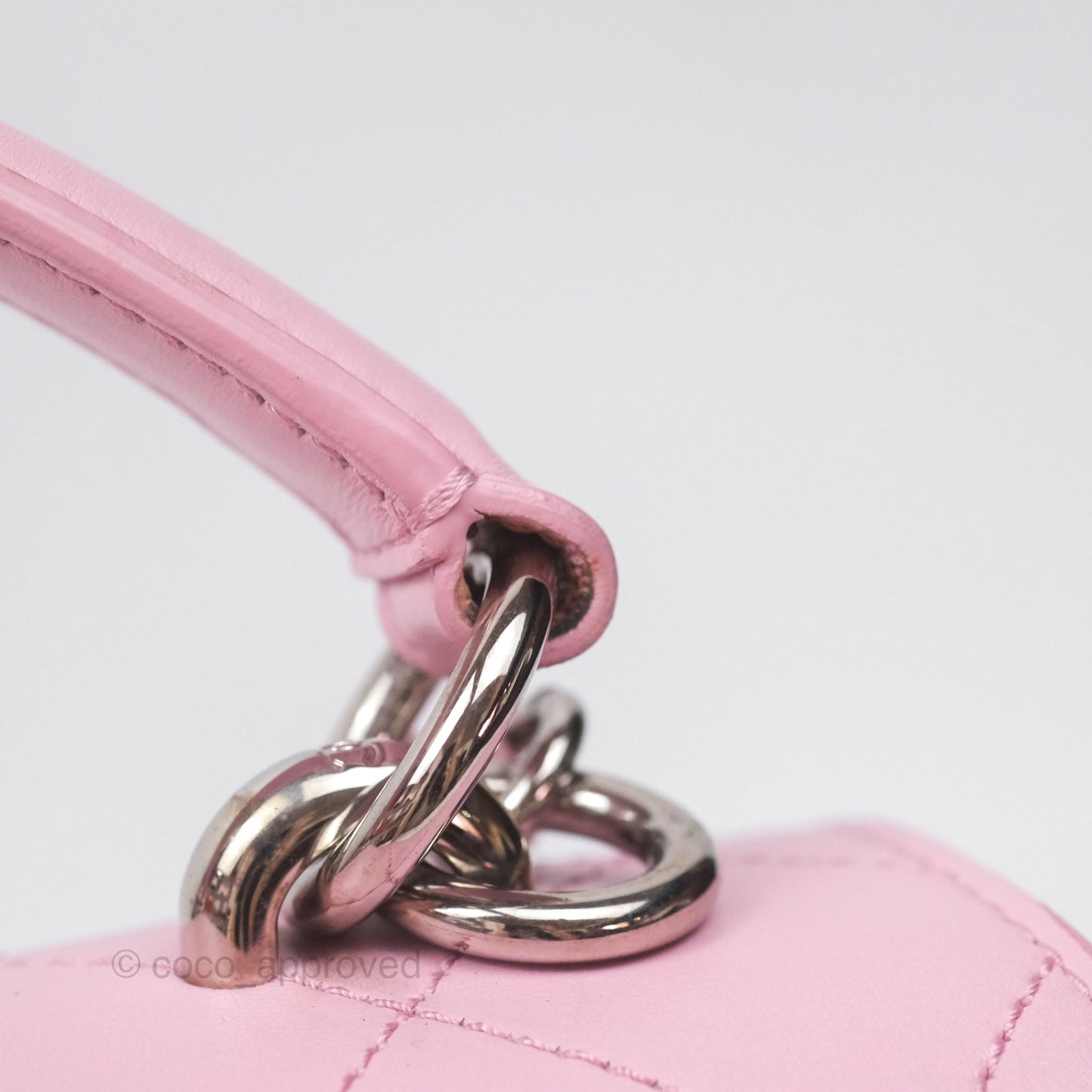 Chanel Stitched Ring My Bag Flap Crossbody Pink Calfskin Silver Hardware