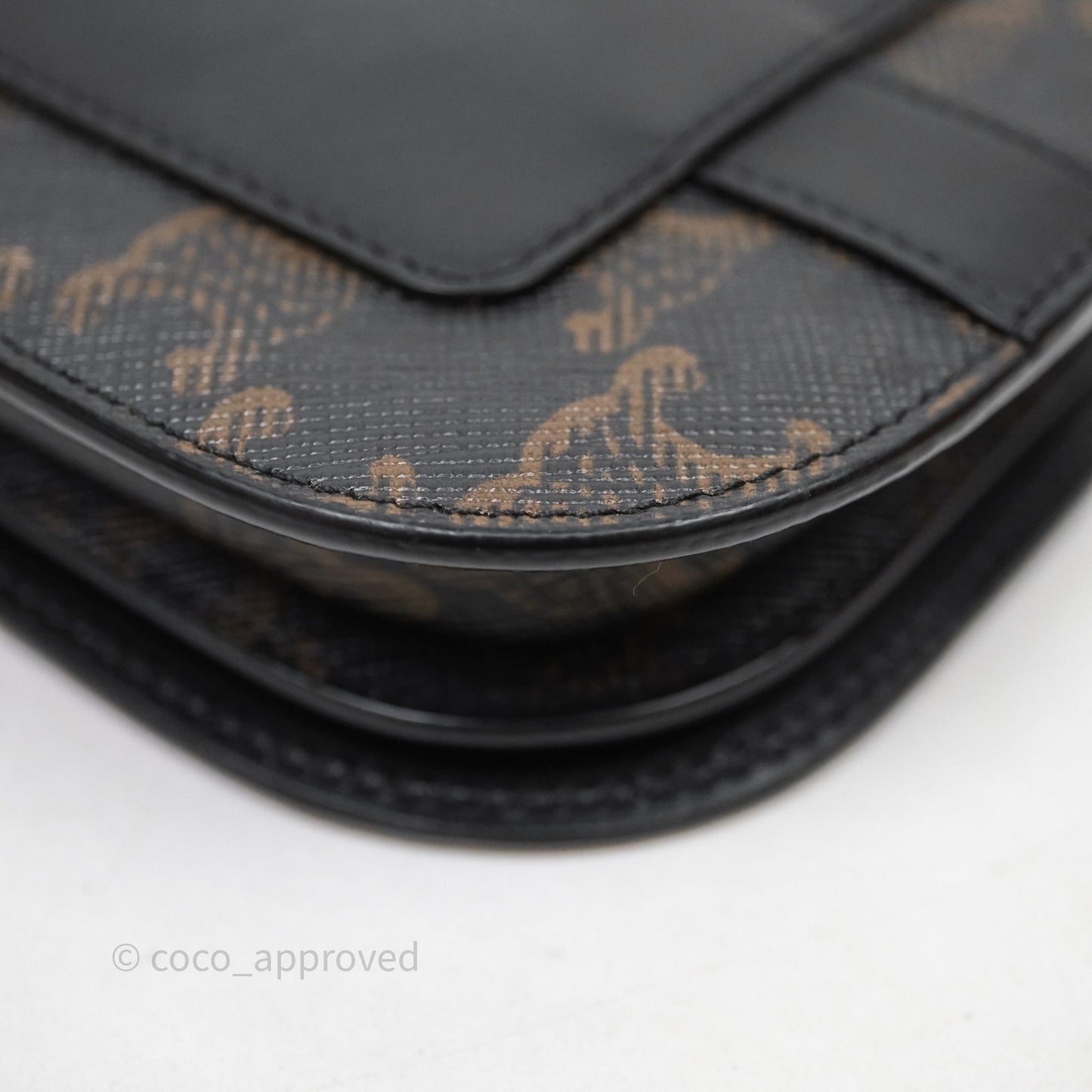 Celine Phone Pouch Black Triomphe Canvas