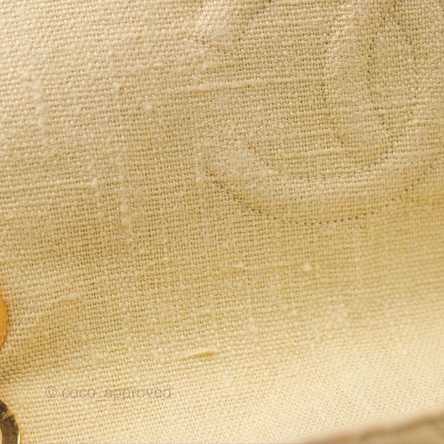 Chanel Vintage XL Jumbo Single Flap Beige Cotton Canvas 24K Gold Hardware