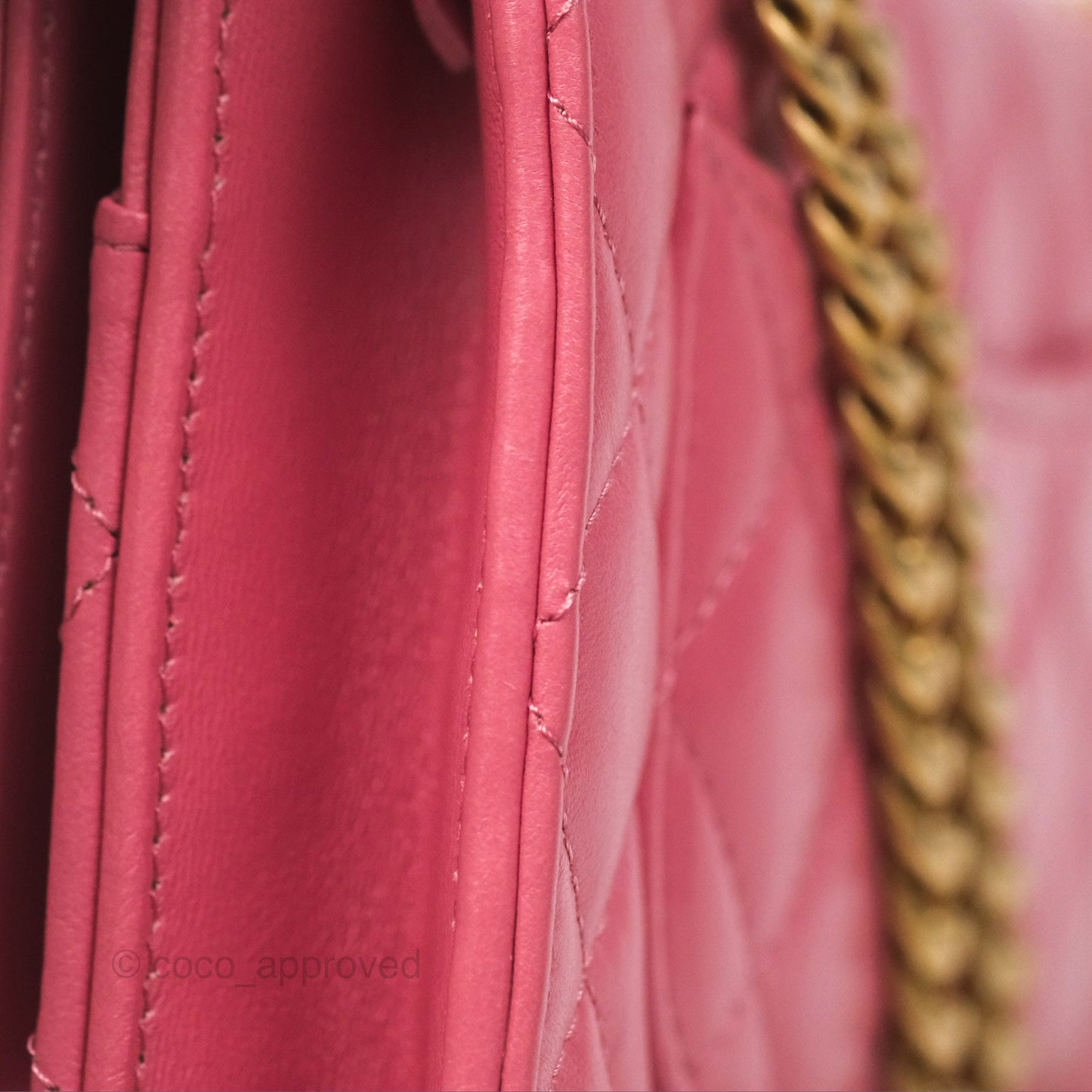 Chanel All Slide Wallet on Chain WOC Adjustable Chain Quilted Pink Lambskin