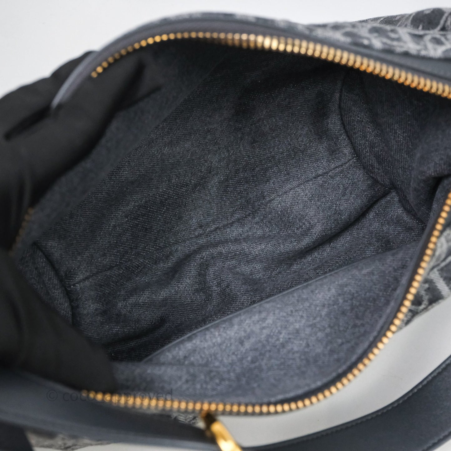 Dior Small D-Journey Bag Gray Denim Dior Oblique Jacquard