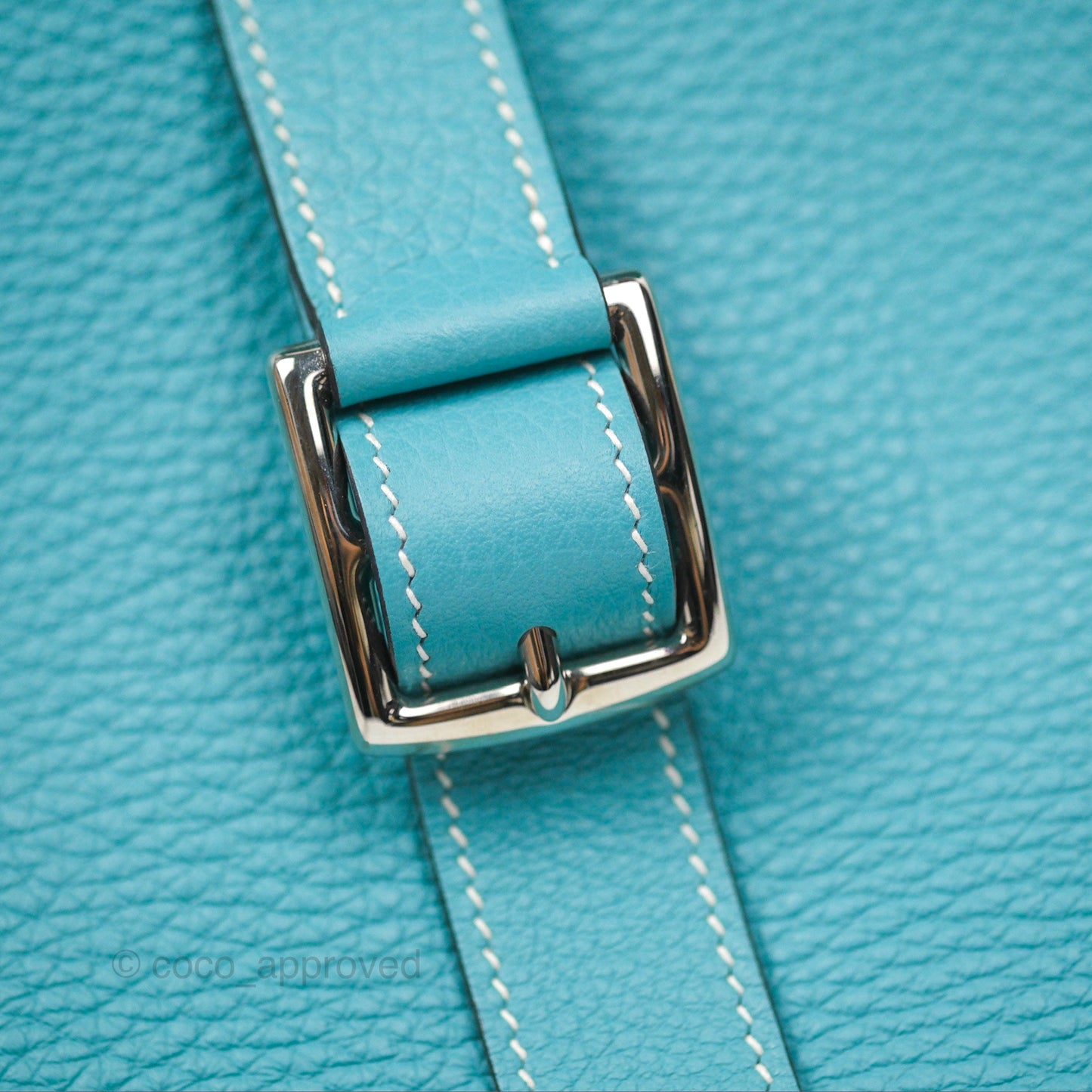 Hermès Halzan 31 Bleu Saint Cyr 3Z Clemence Palladium Hardware