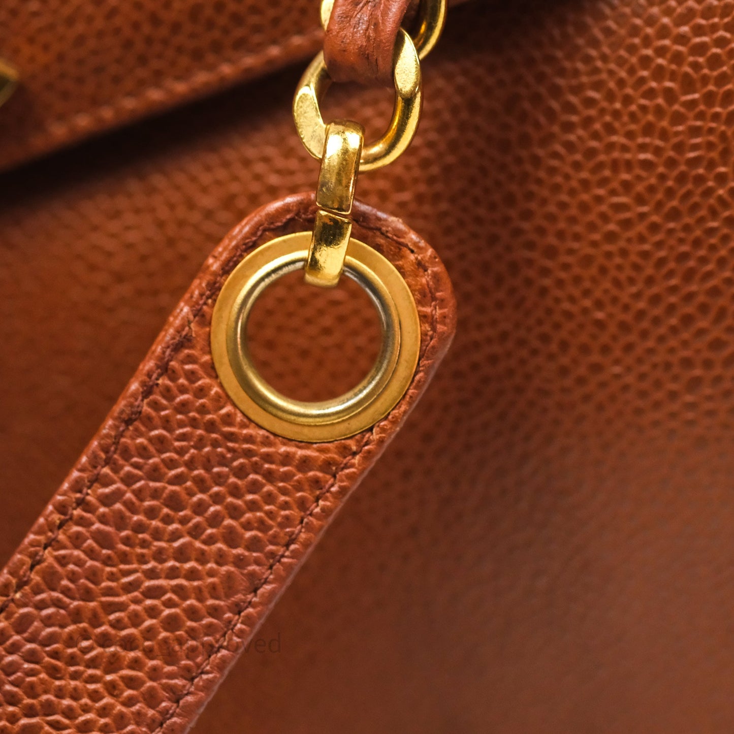 Chanel Vintage Tote Caramel Caviar 24K Gold Hardware