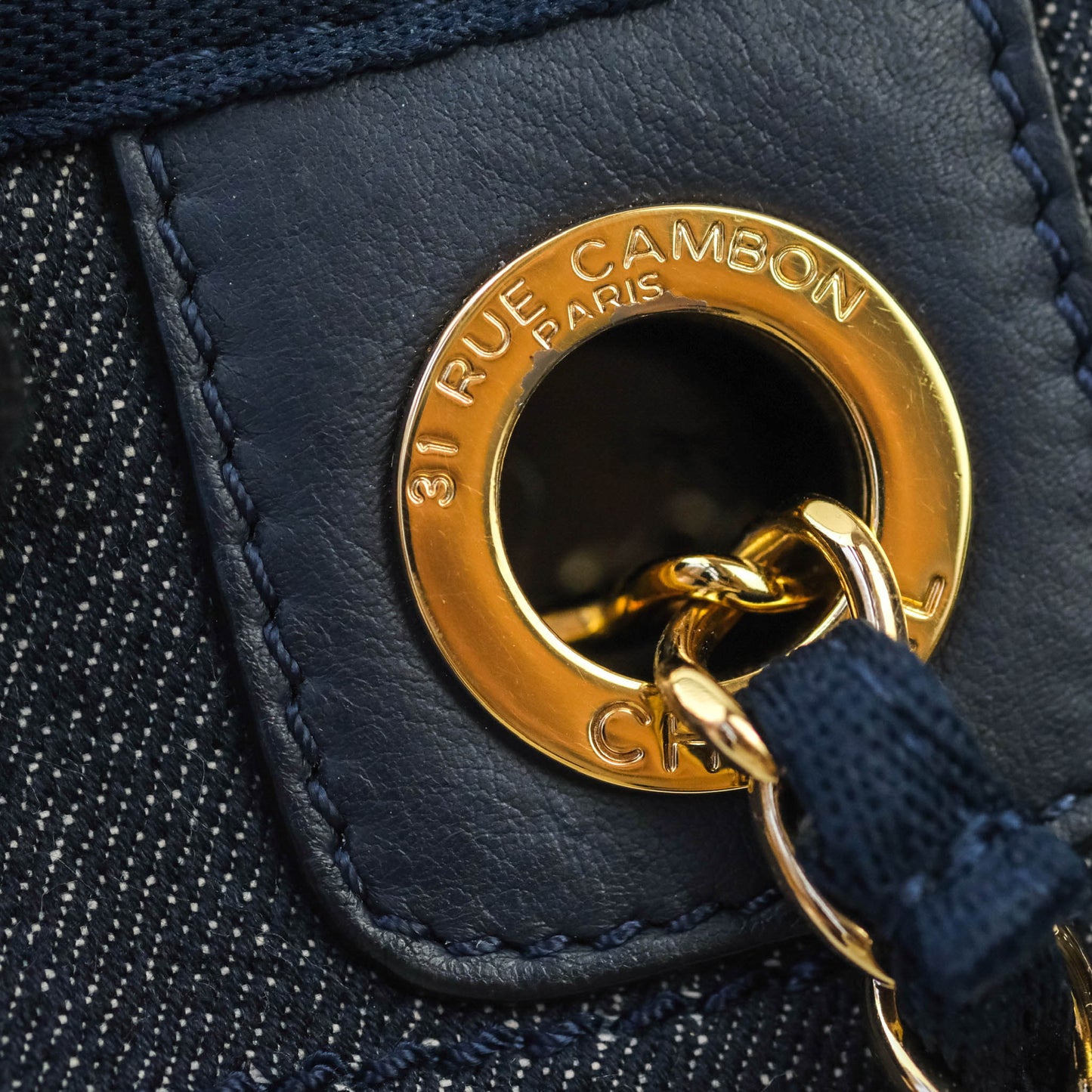 Chanel Denim Deauville Medium Tote Navy