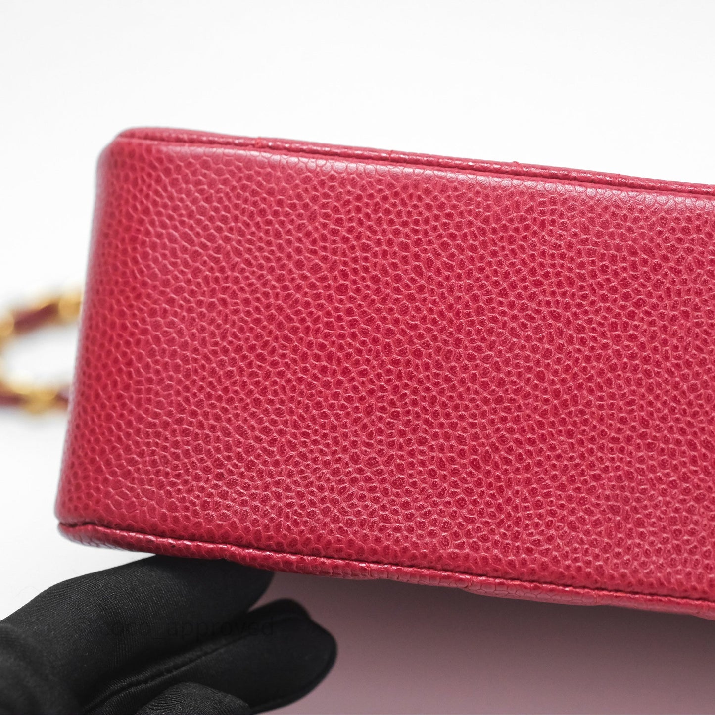Chanel Medium Vintage Quilted Classic Diana Flap Bag Red Caviar 24K Gold Hardware