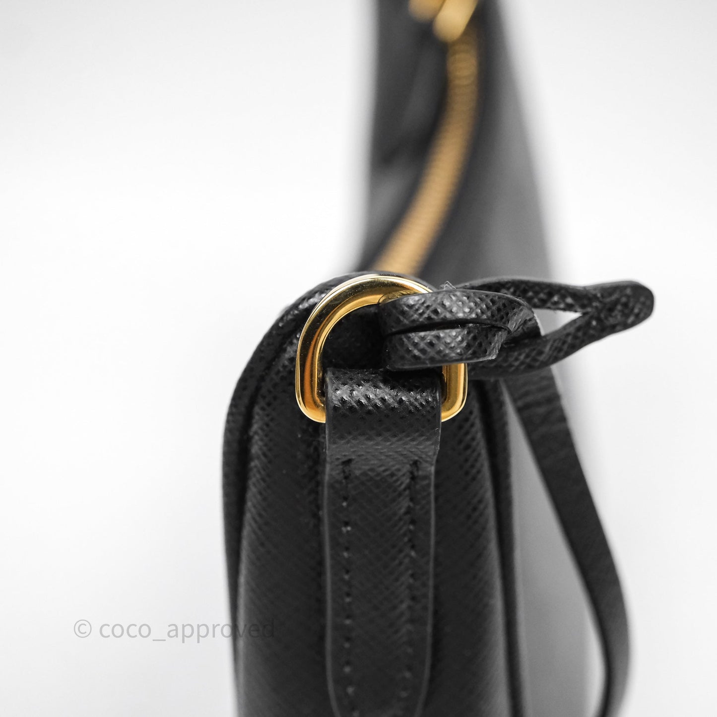 Prada Re-Edition 2005 Black Saffiano Leather Bag Gold Hardware