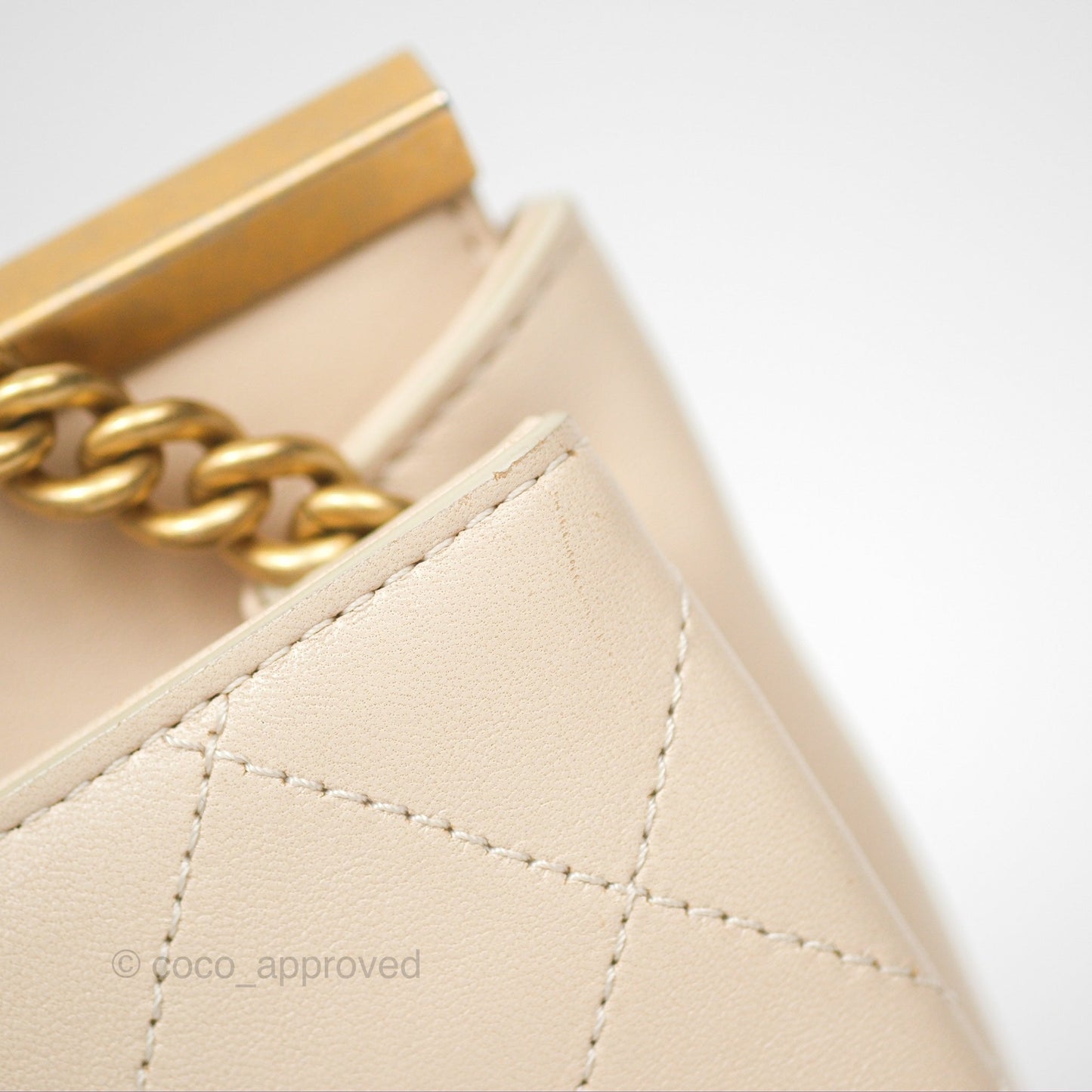 Chanel Small Quilted Coco Luxe Flap Bag Light Beige Calfskin Aged Gold Hardware