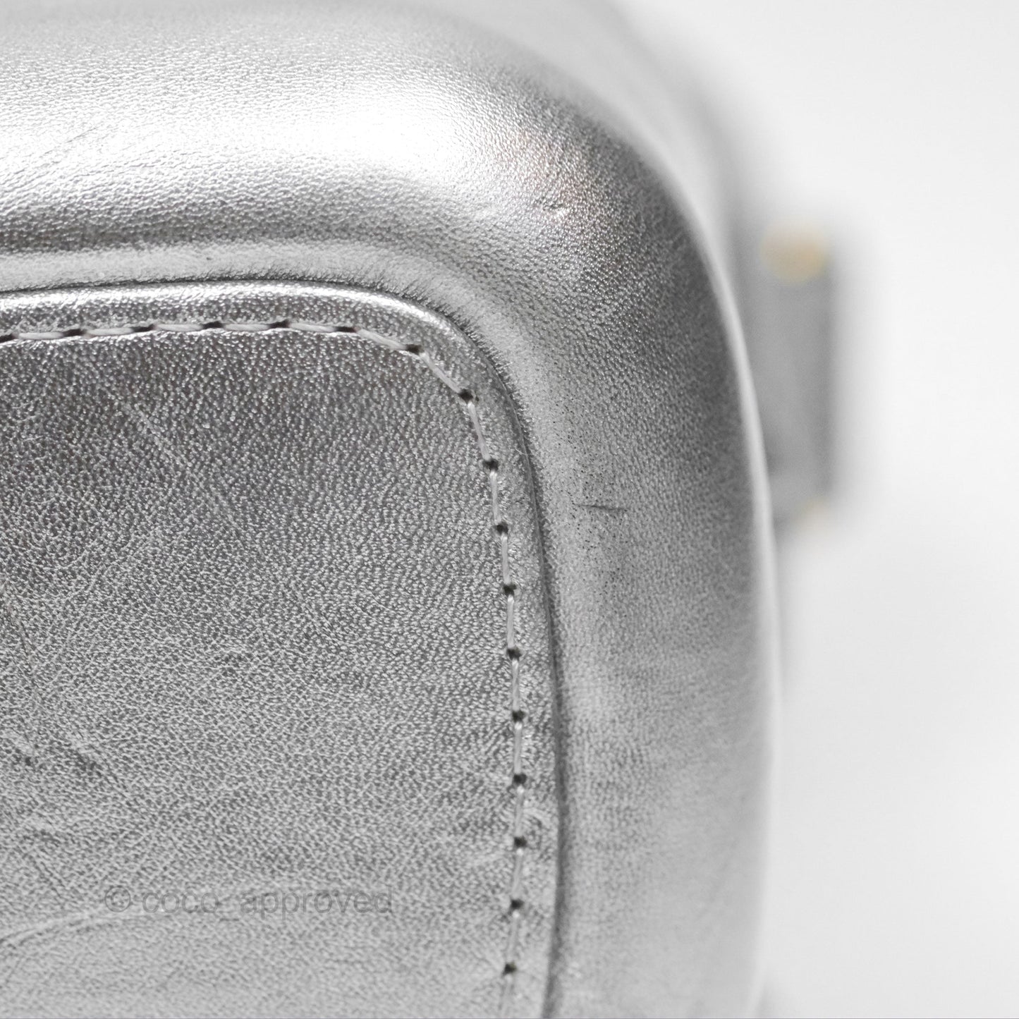 Chanel Large Gabrielle Hobo Metallic Silver Aged Calfskin Mixed Hardware