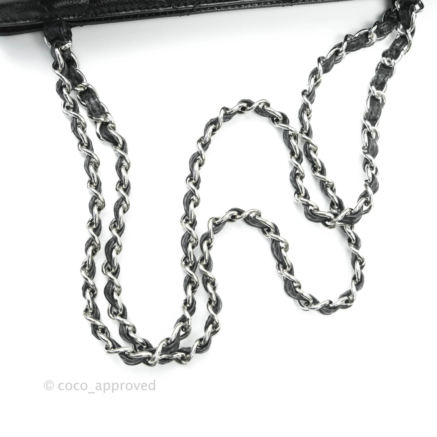 Chanel Quilted Black Caviar Tote Silver Hardware