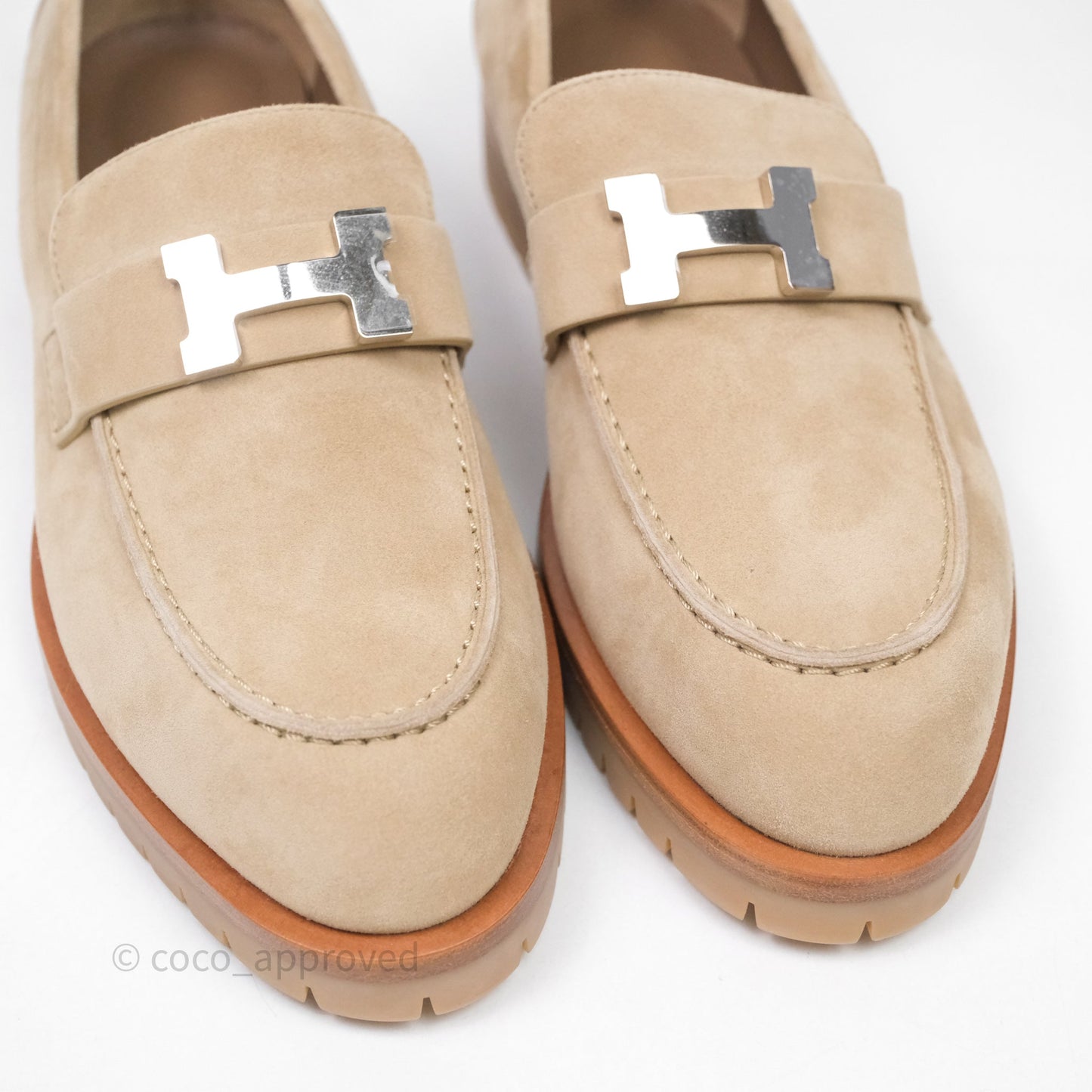 Hermes Faubourg loafer Beige Camel Size 36.5
