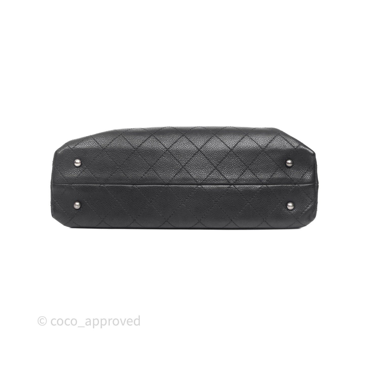 Chanel Quilted Shopping Tote Black Caviar Ruthenium Hardware