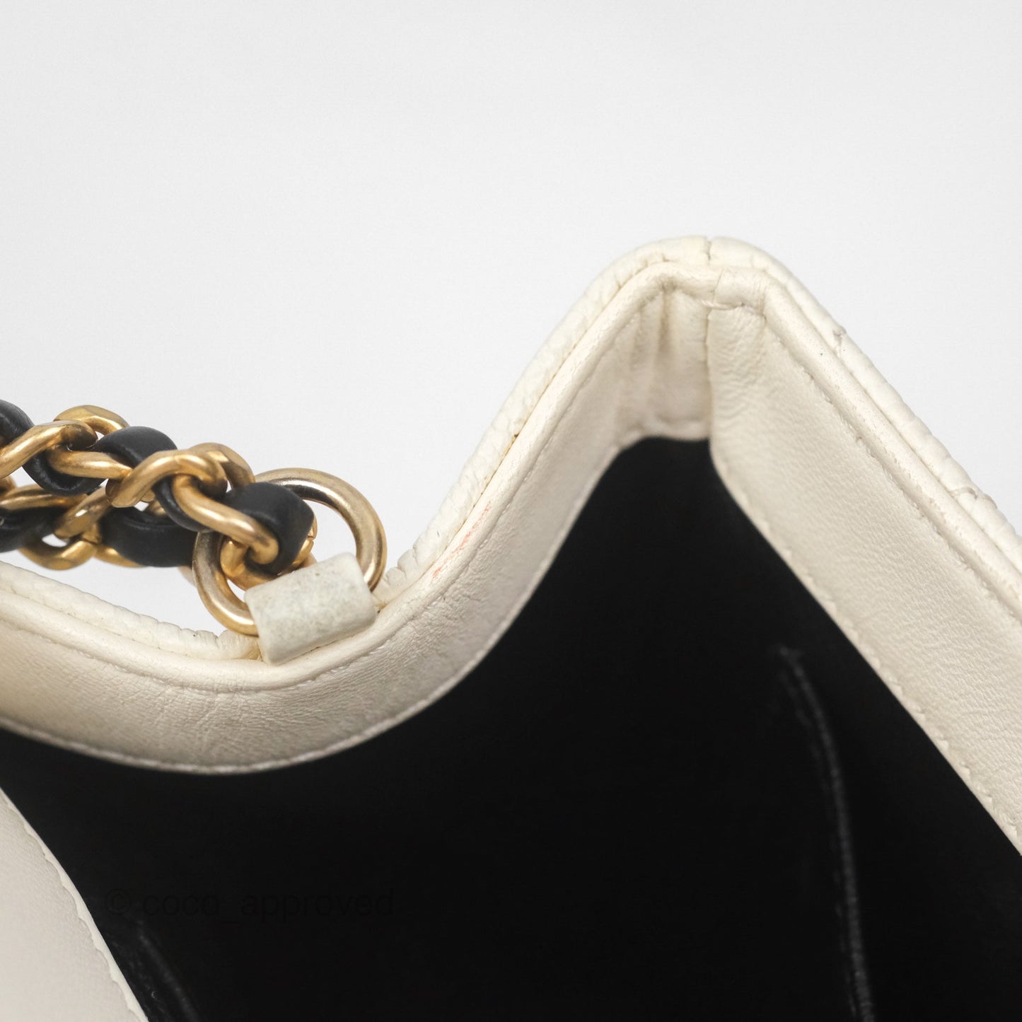 Chanel Small CC Filigree Flap Quilted Ivory Caviar