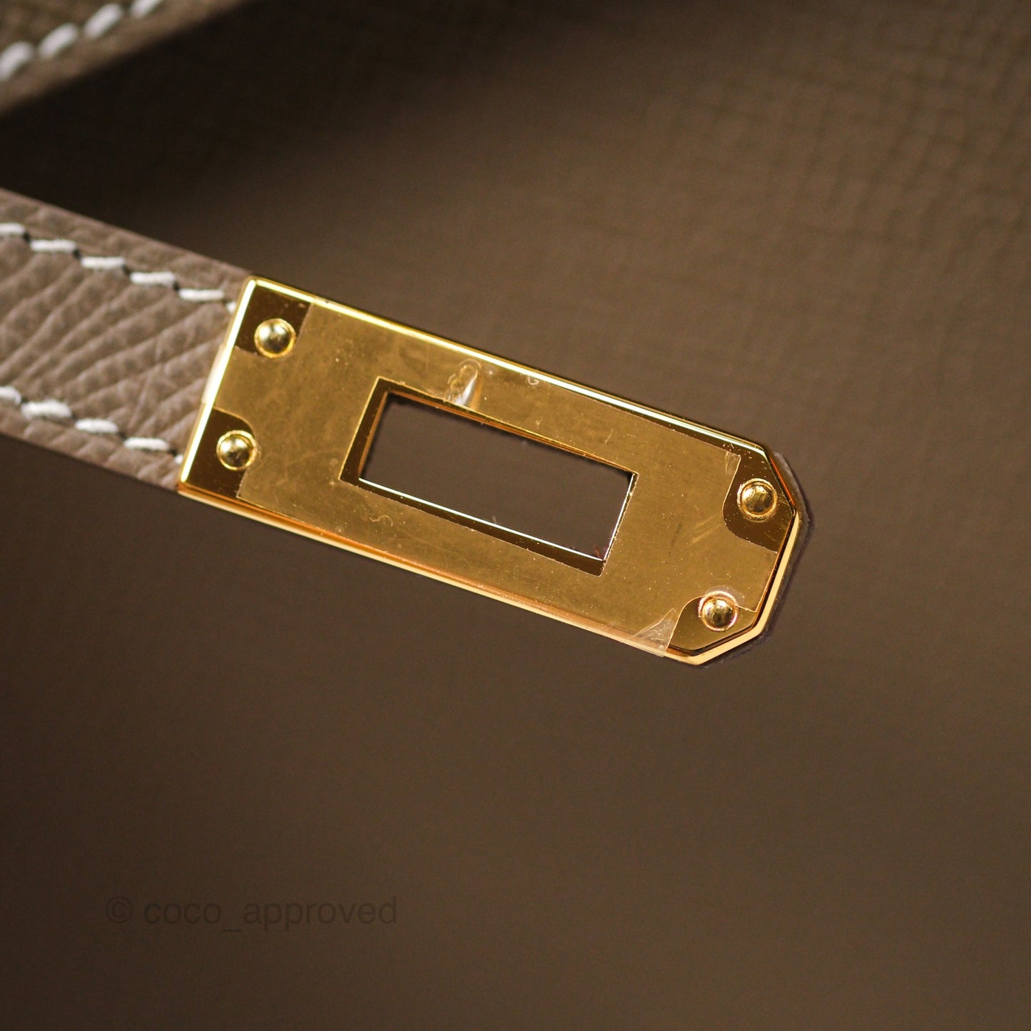 Hermès Sellier Kelly 25 Etoupe 18 Epsom Gold Hardware