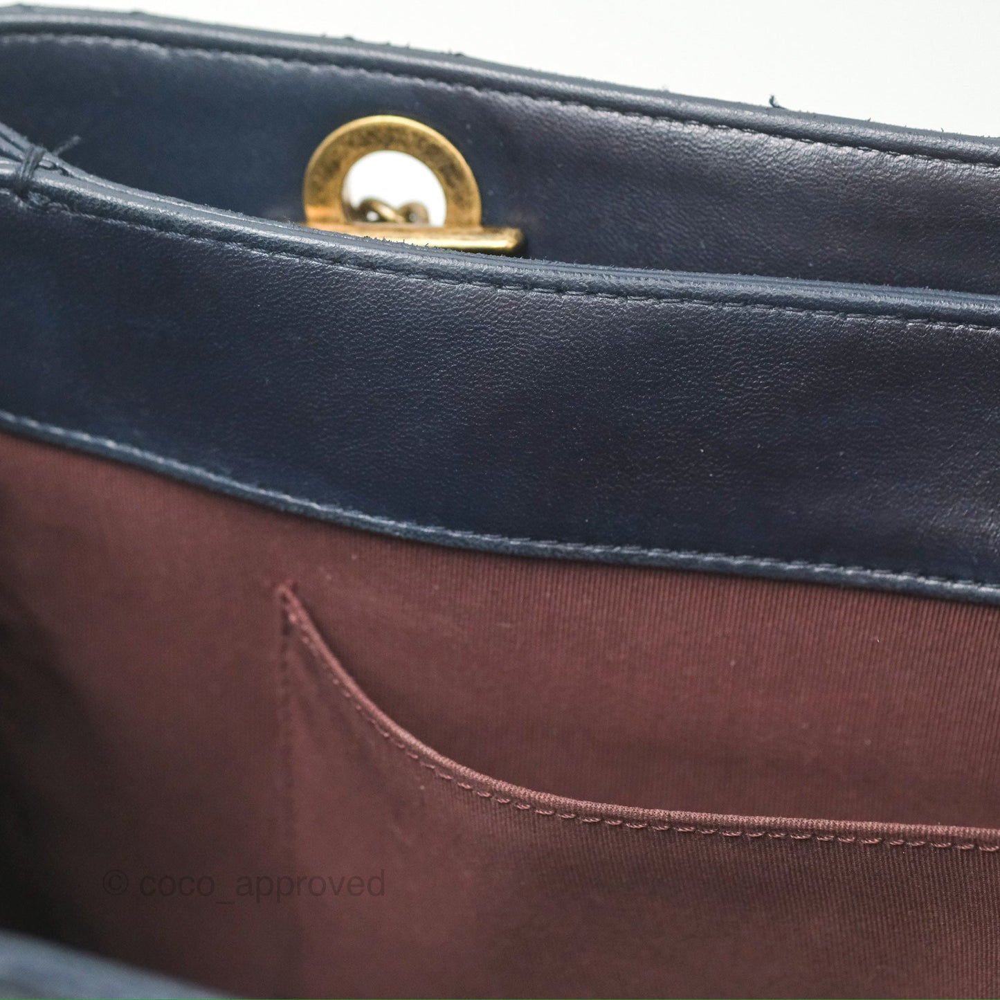 Chanel Medium Around The Corner Shopping Tote Navy Lambskin