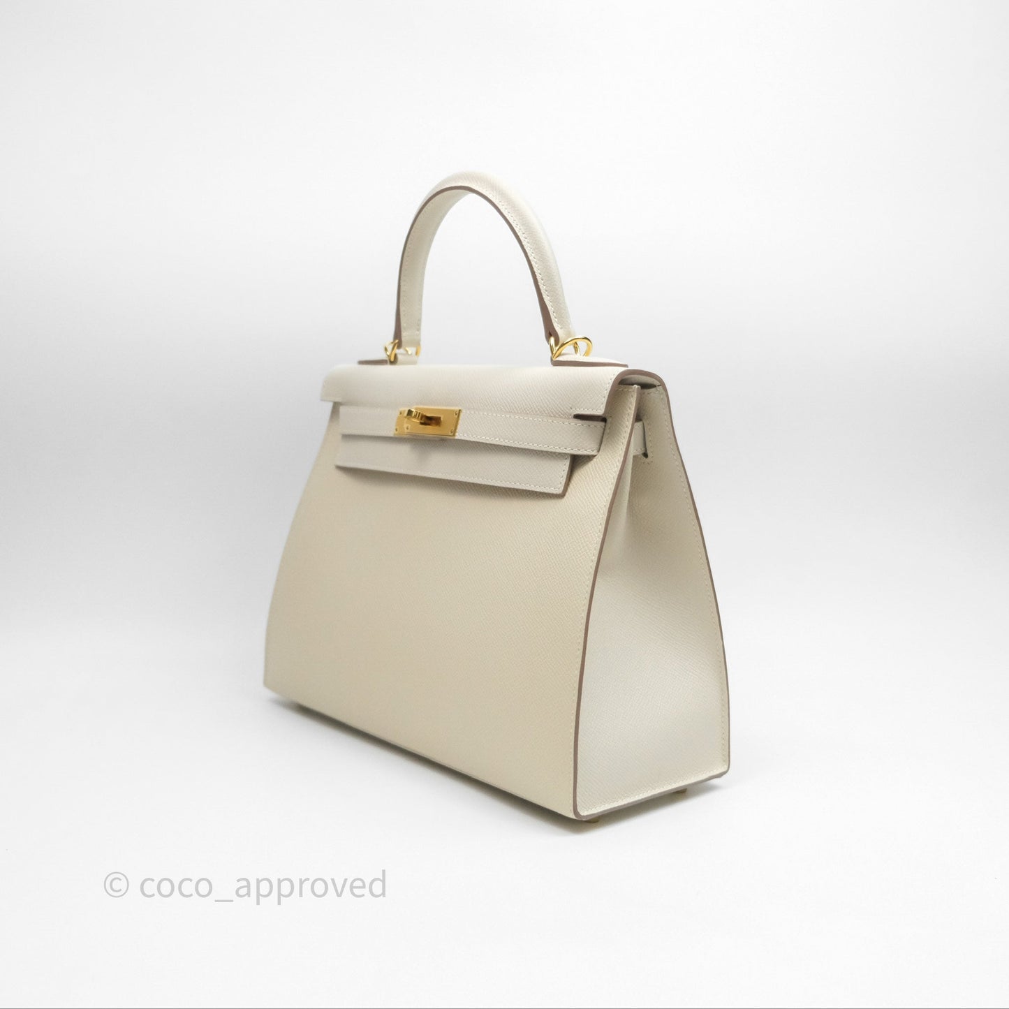 Hermès Kelly 28 Sellier Craie 10 Epsom Gold Hardware