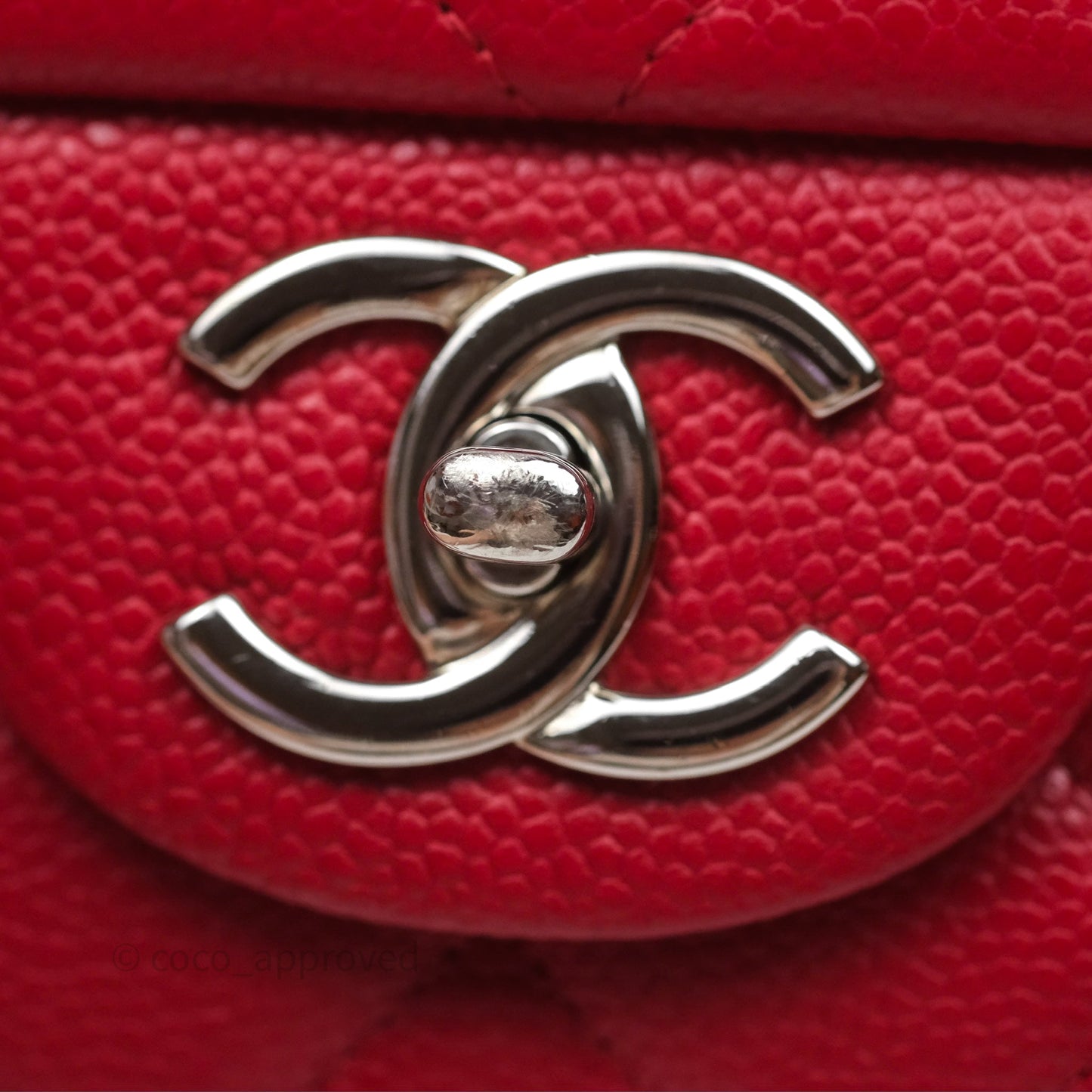 Chanel Quilted Maxi Double Flap Red Caviar Silver Hardware⁣⁣