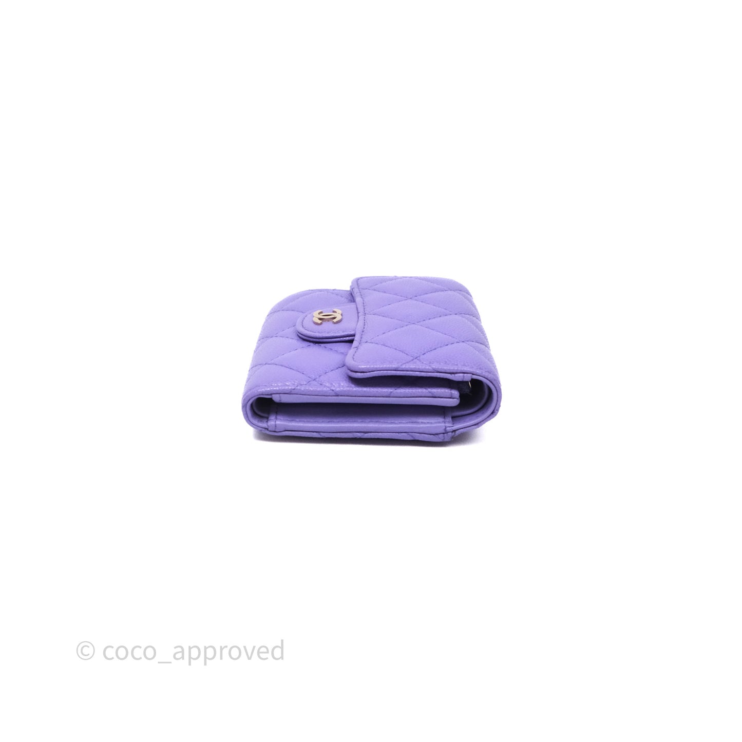 Chanel Classic Flap Wallet Purple Caviar Gold Hardware⁣ 20S
