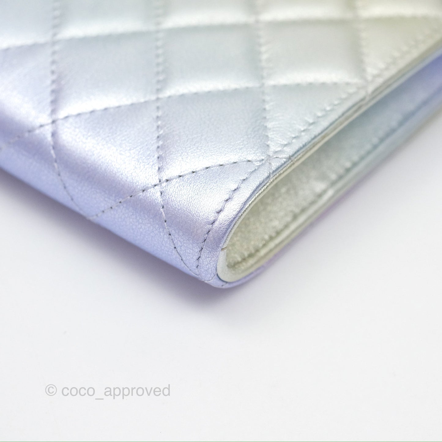 Chanel Classic Quilted Phone Holder Iridescent Rainbow Calfskin