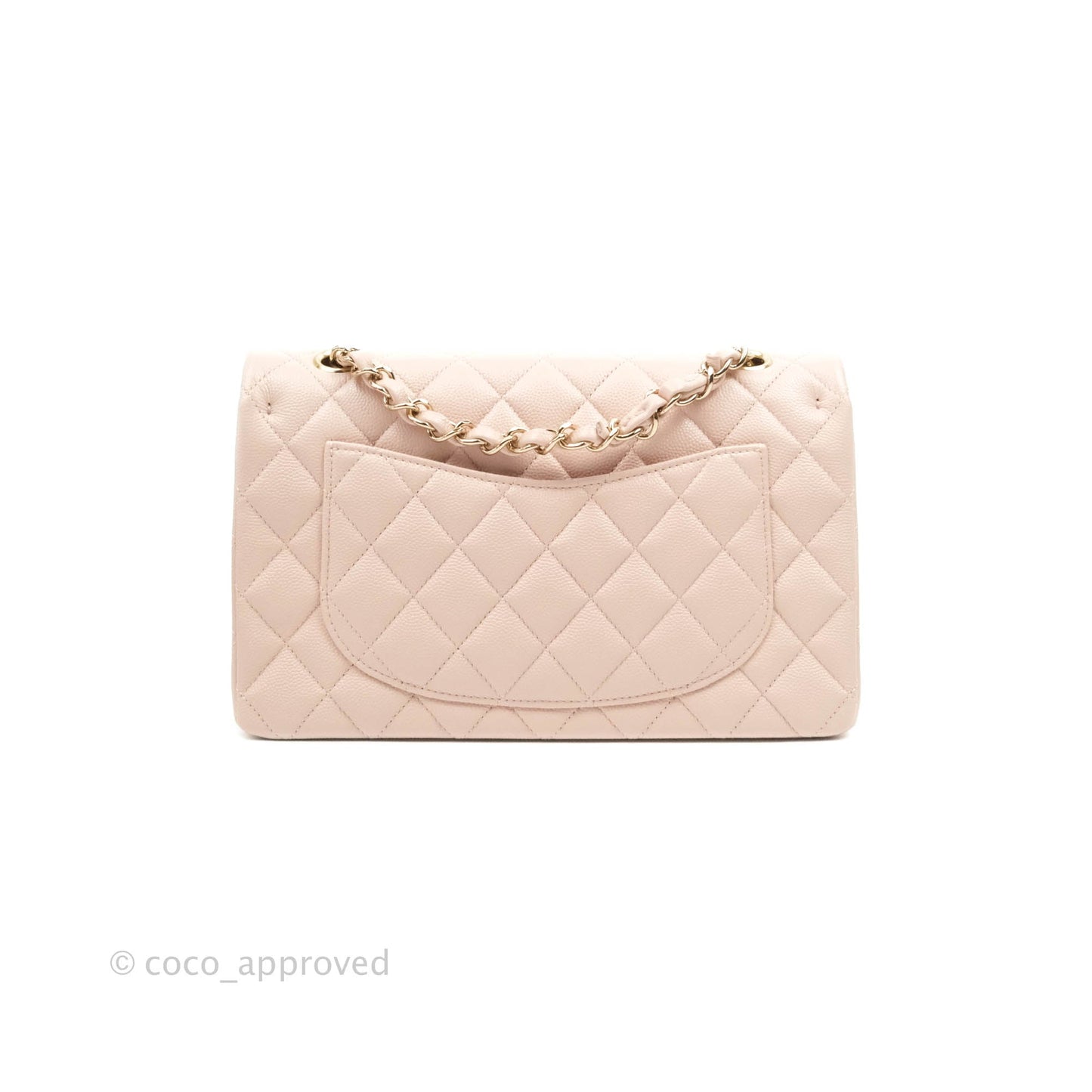 Chanel Classic Small S/M Flap Rose Clair Pink Caviar Gold Hardware 21C