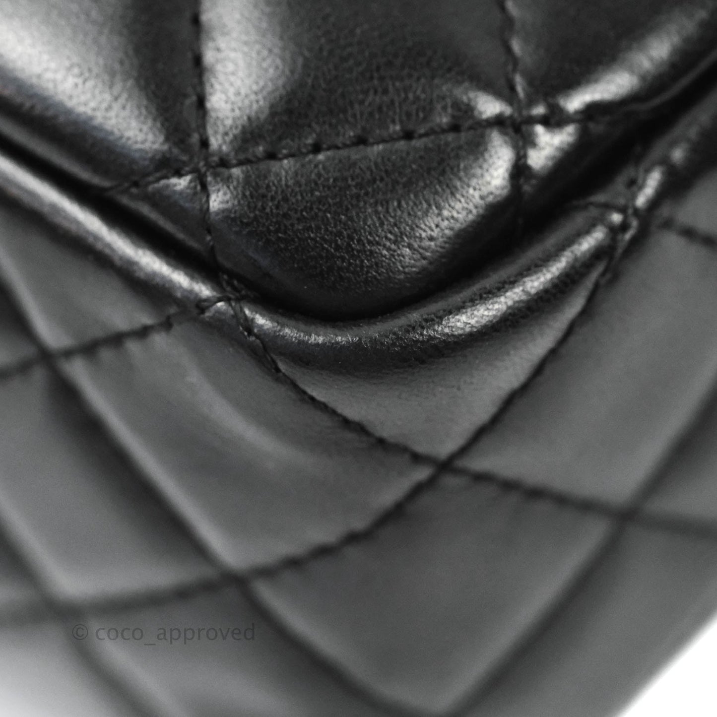 Chanel Quilted Camera Case Bag Black Lambskin Silver Hardware