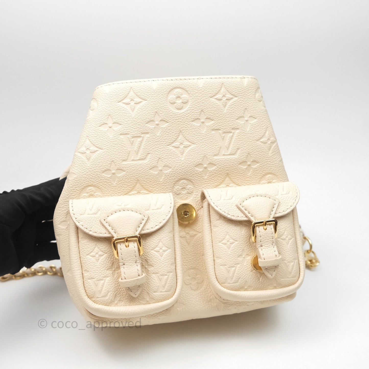 Louis Vuitton Backup Cream Monogram Empreinte Leather