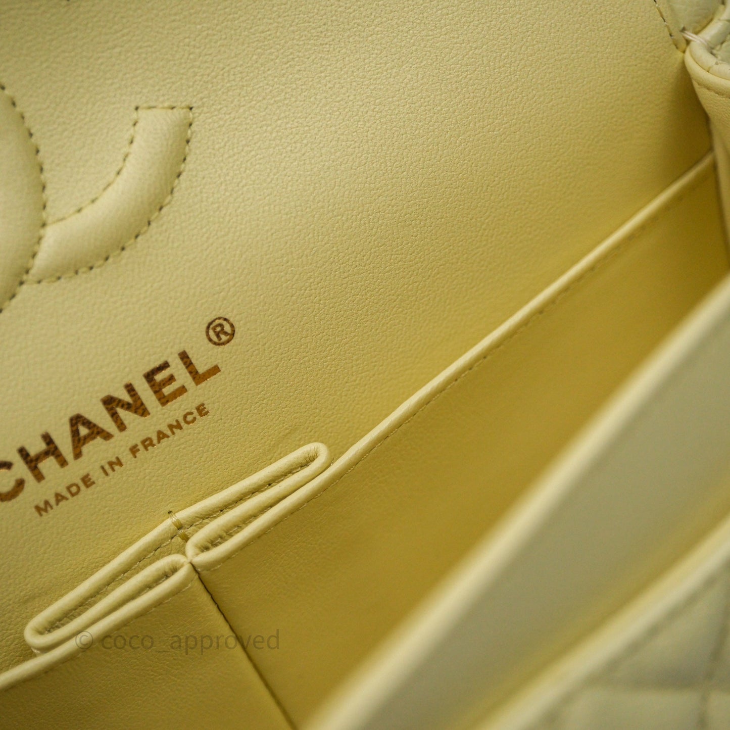 Chanel Small Classic Quilted Flap Yellow Caviar Gold Hardware