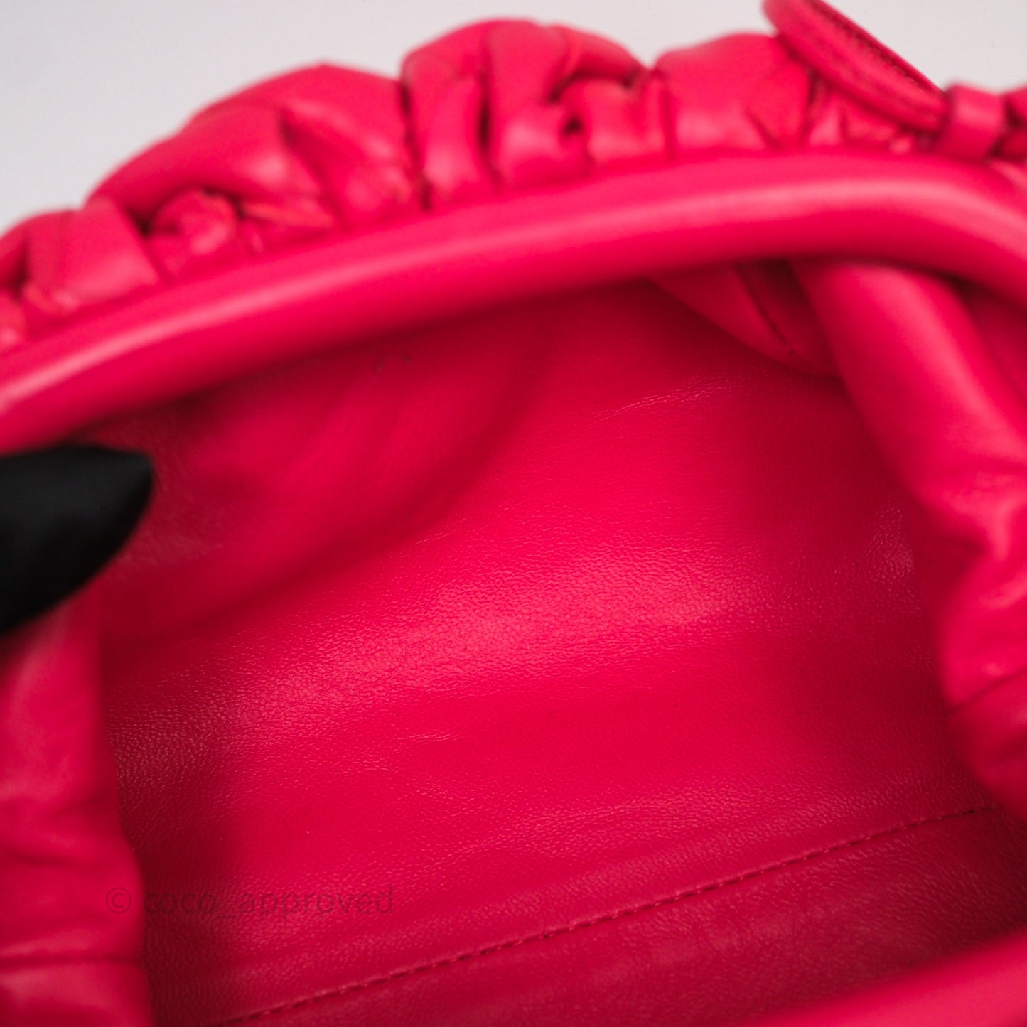 Bottega Veneta Mini Pouch Red Intrecciato Lambskin