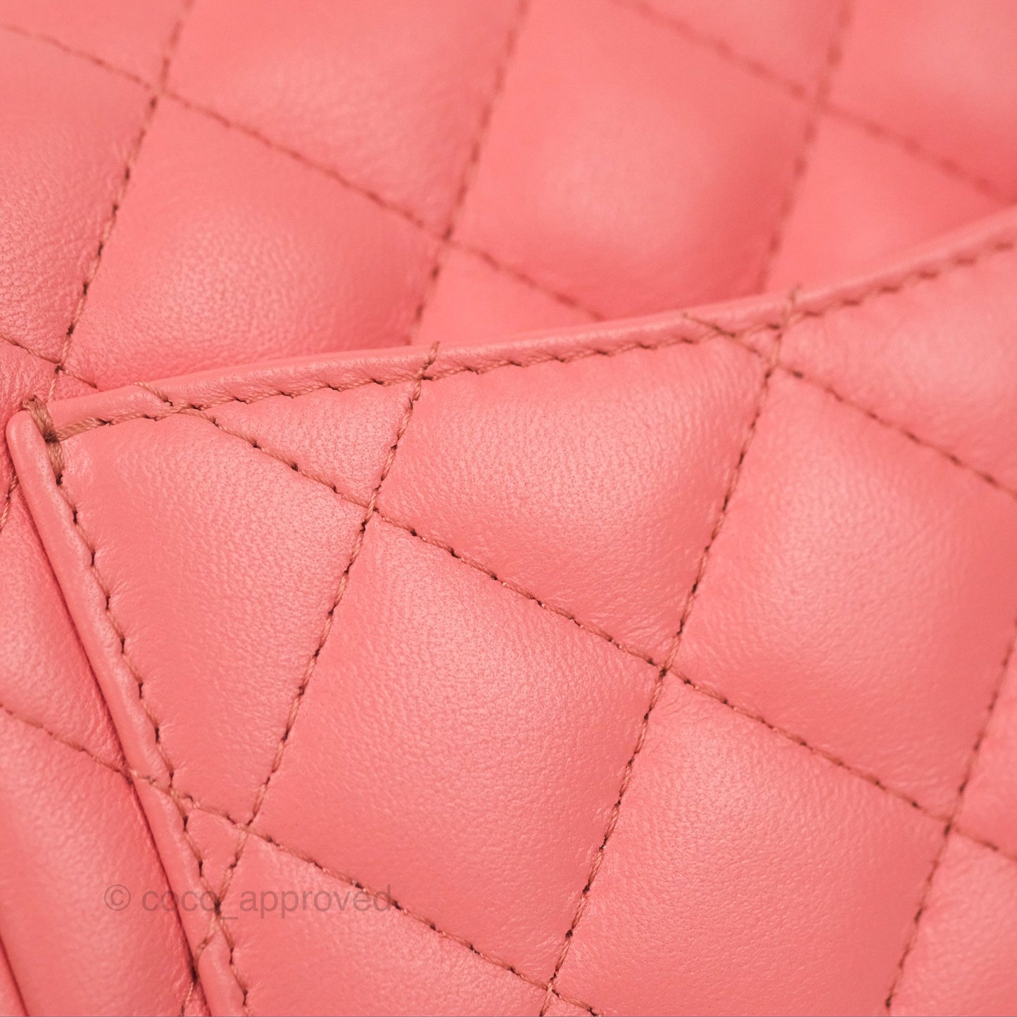 Chanel Quilted Mini Square Flap Pink Lambskin Gold Hardware