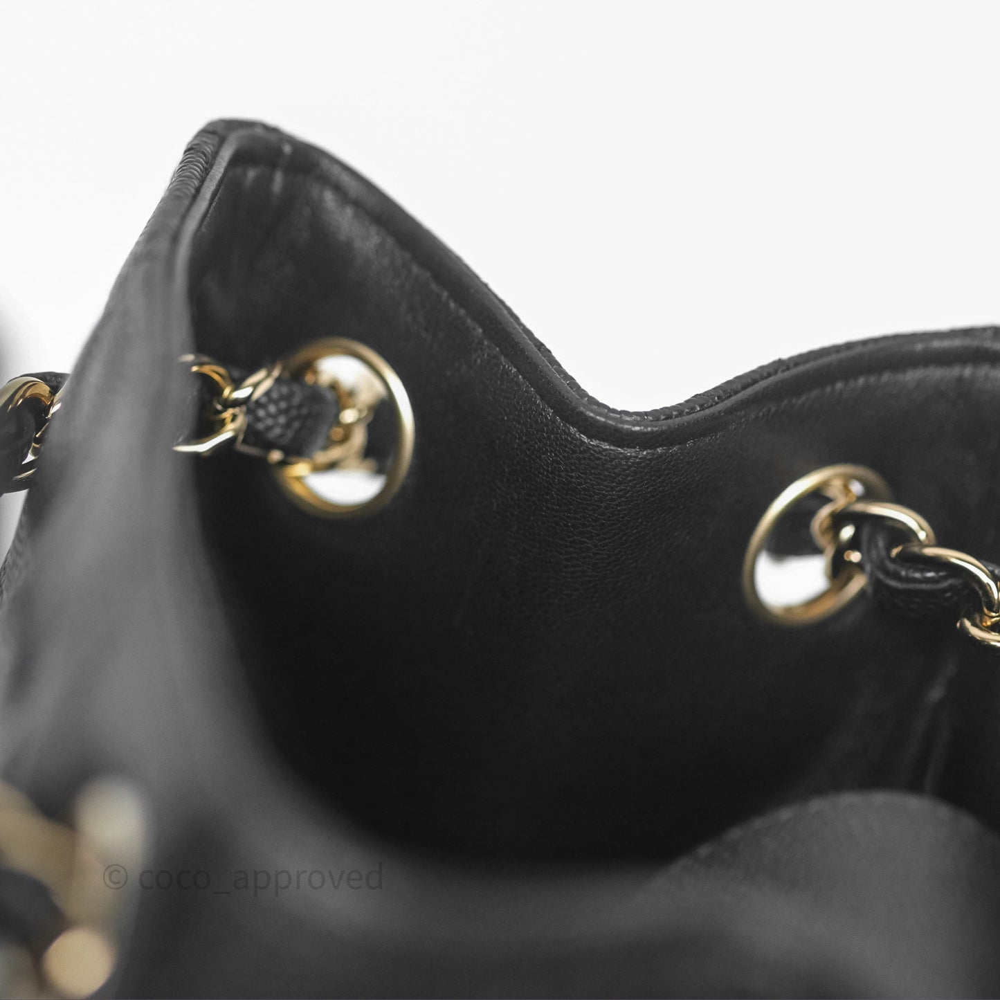 Chanel Mini Bucket Tote Black Caviar Gold Hardware 22S