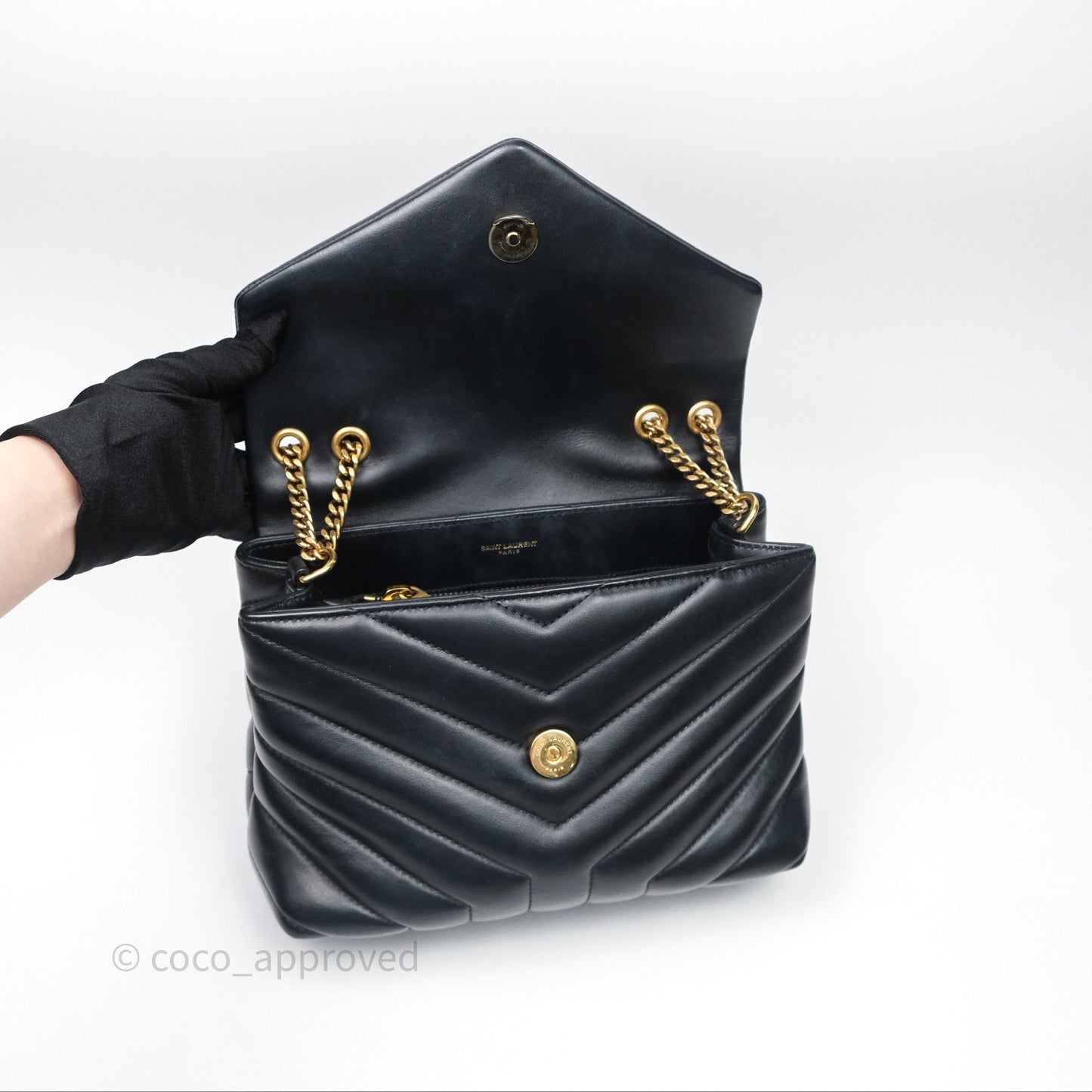 Saint Laurent Loulou Small Flap Bag Black Gold Hardware