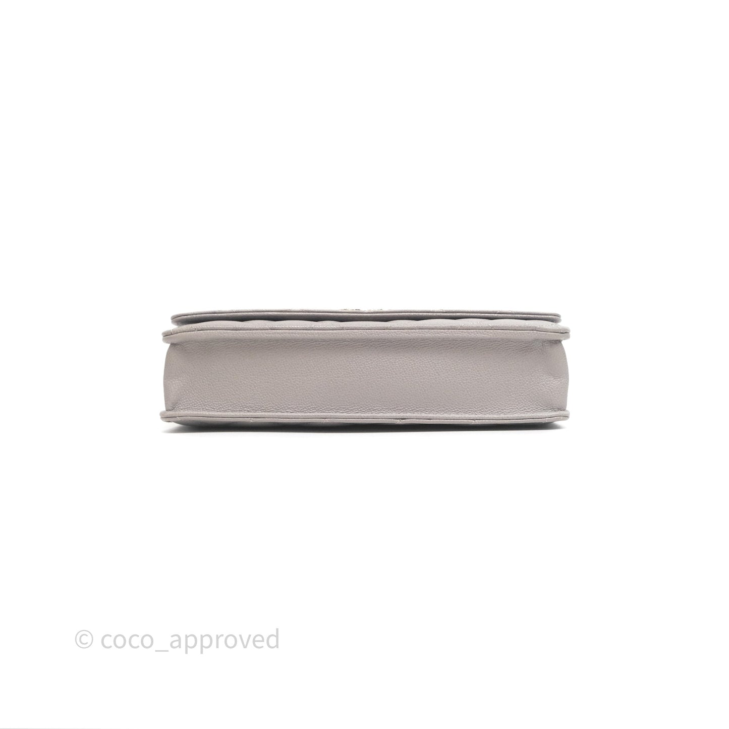 Chanel Classic Quilted Wallet on Chain WOC Grey Caviar Gold Hardware