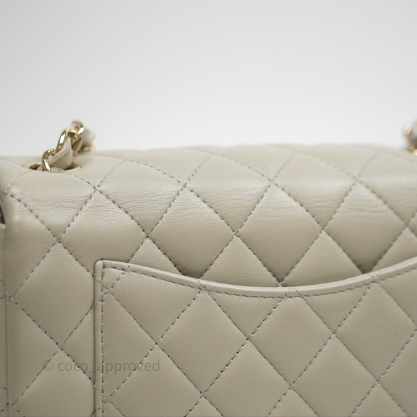 Chanel Mini Rectangular Quilted Sage Lambskin Gold Hardware