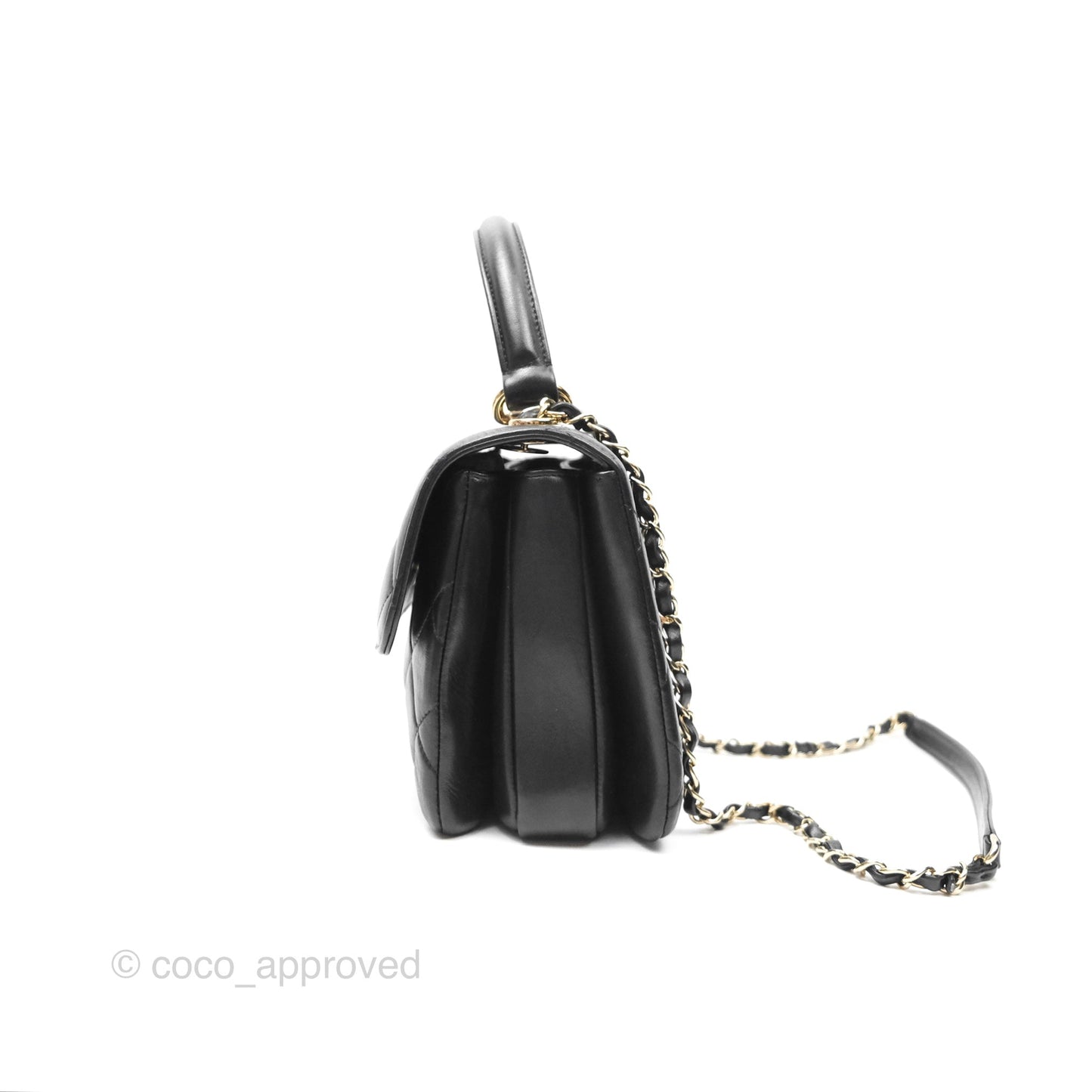 Chanel Small Trendy CC Black Lambskin Gold Hardware