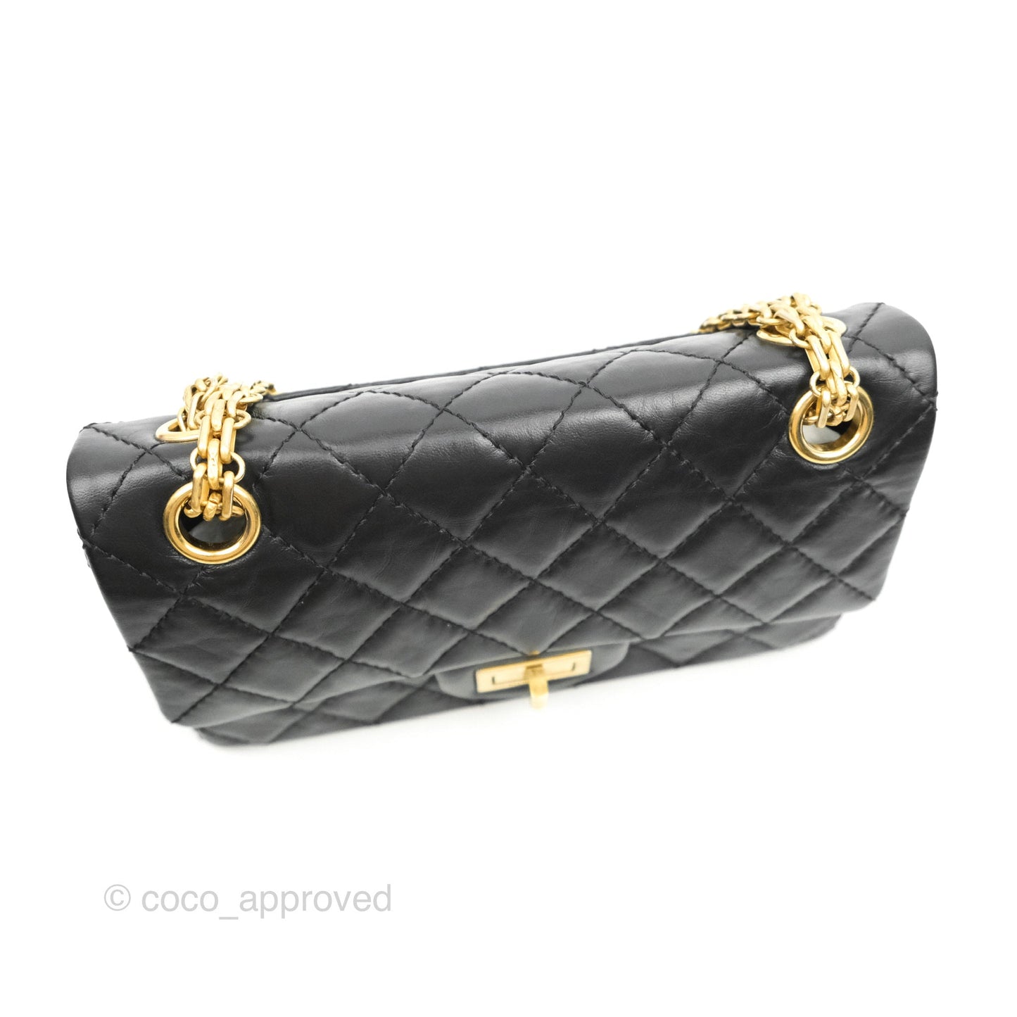 Chanel Mini Reissue 224 Black Aged Calfskin Gold Hardware