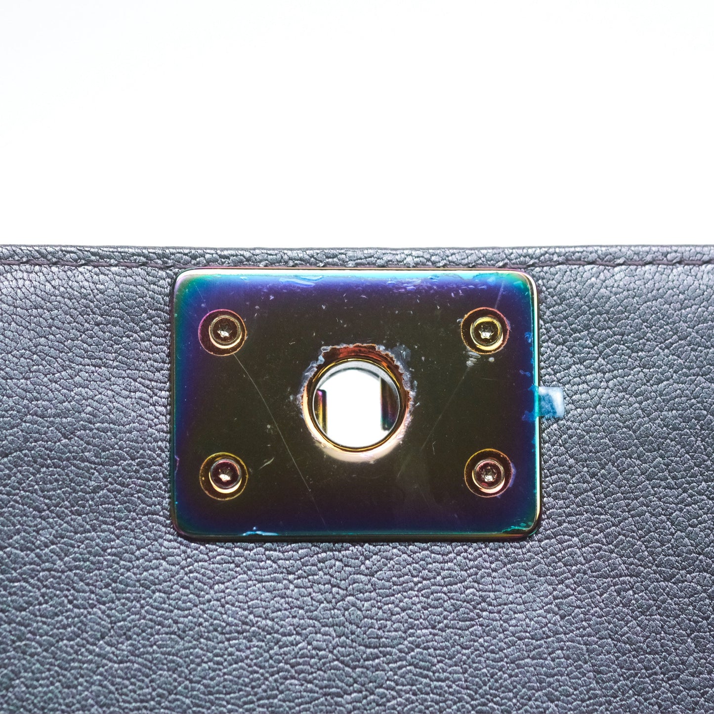 Chanel Medium Boy Quilted Iridescent Purple Goatskin Rainbow Hardware