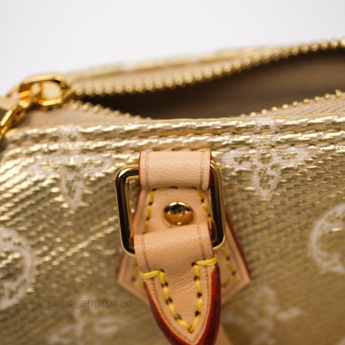 Louis Vuitton Nano Speedy Monogram Gold Jacquard Fabric
