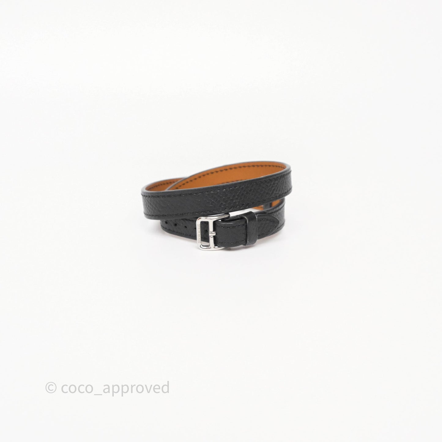 Hermes Medor Watch Mini Model Black Double Strap & Orange Strap