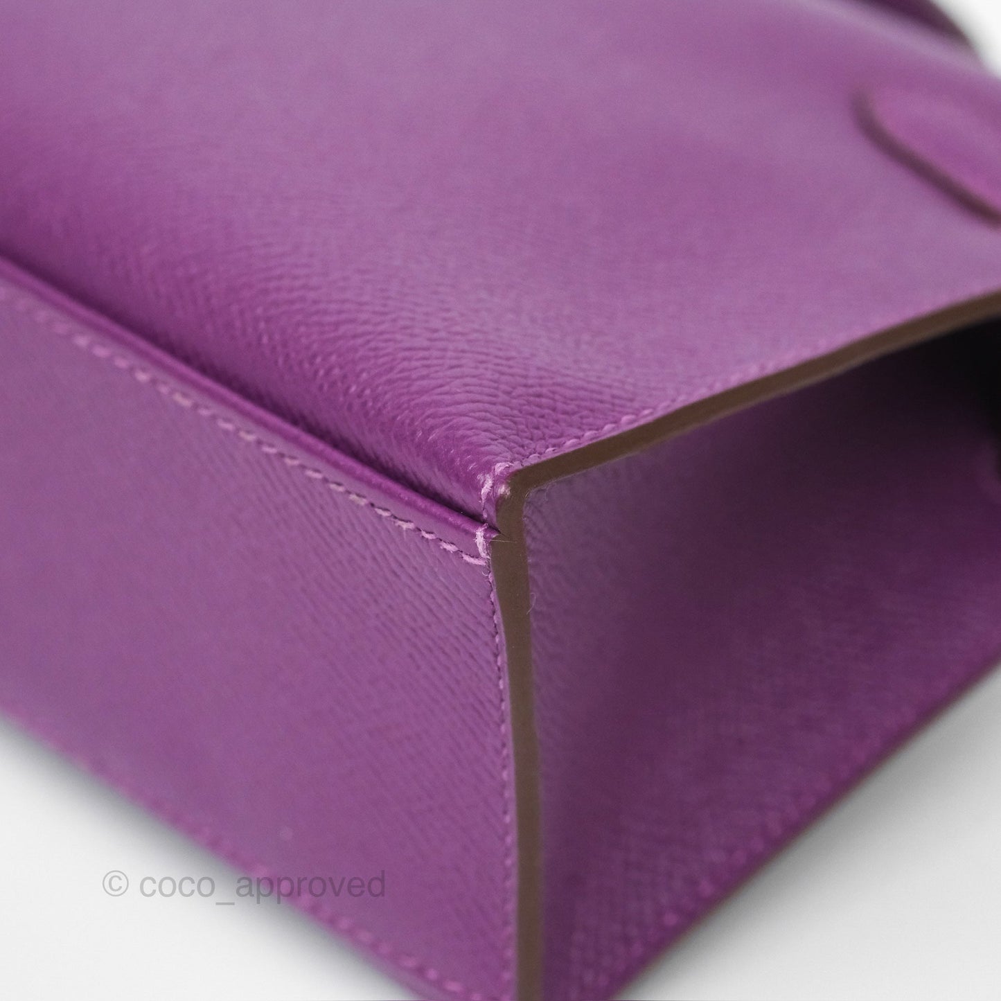 Hermès Kelly Pochette Clutch Anemone Epsom Palladium Hardware