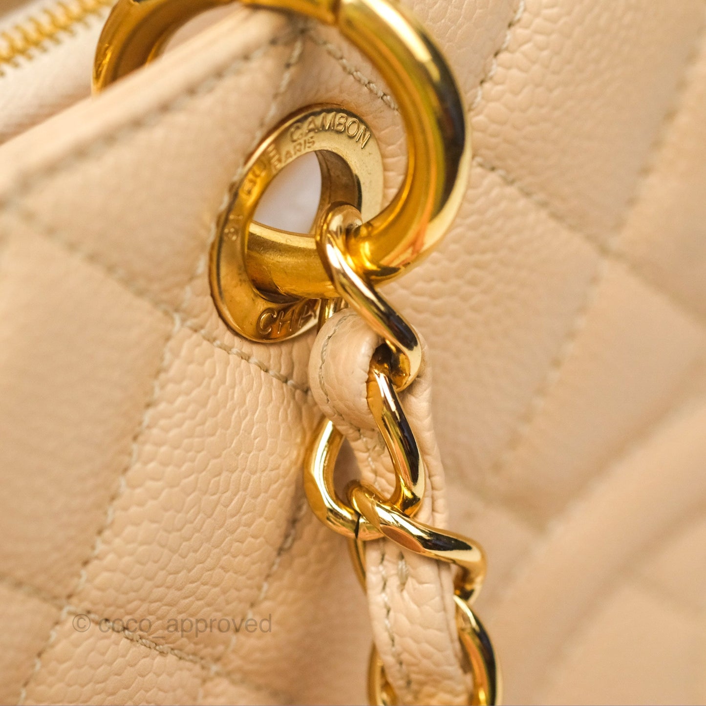 Chanel GST Beige Caviar Gold Hardware